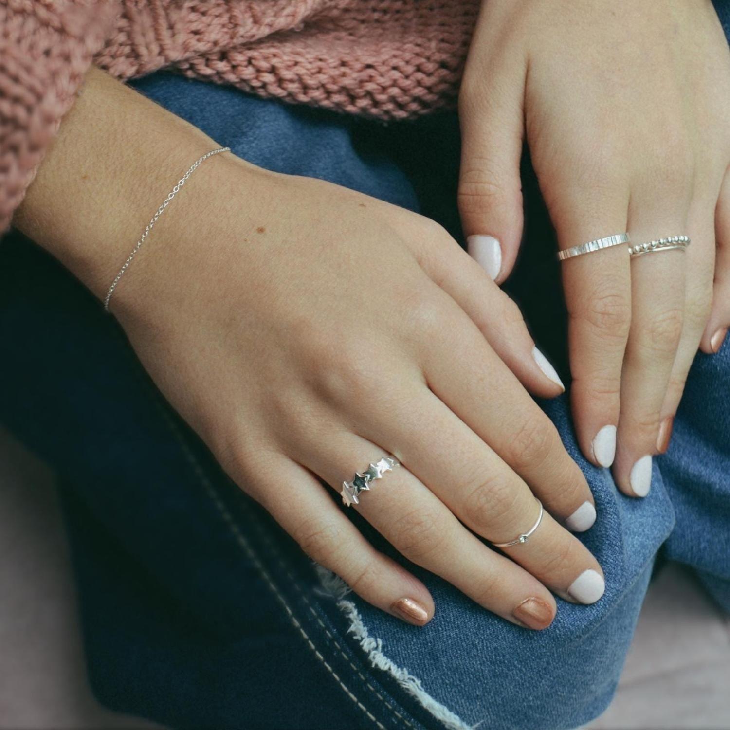 Anillo Midi Circón Plata-3