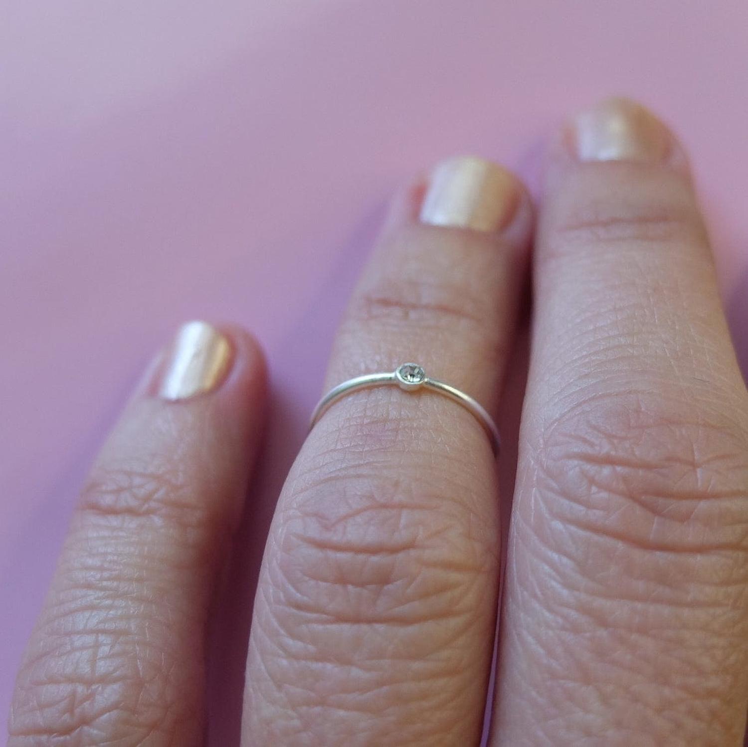 Anillo Midi Circón Plata-6