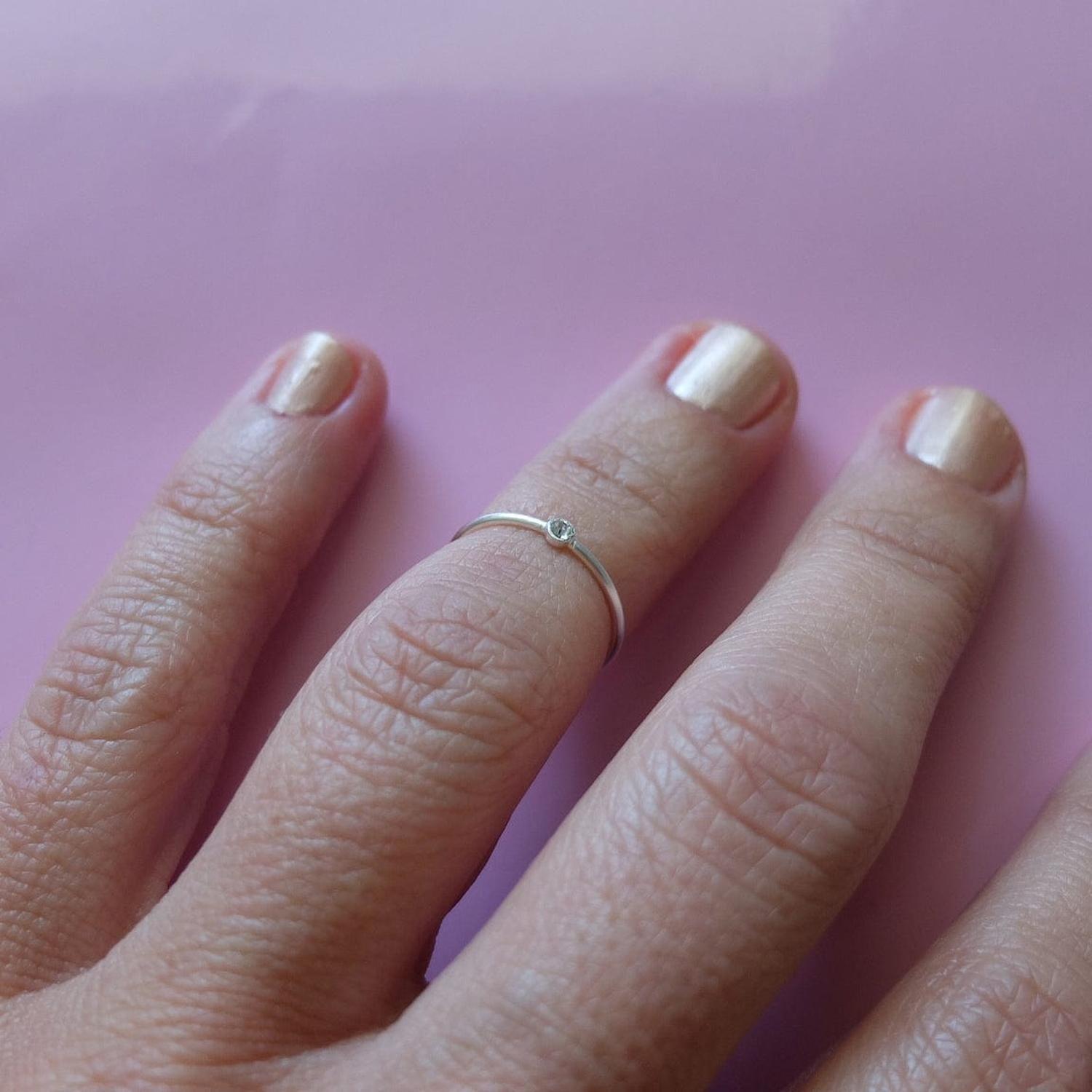 Anillo Midi Circón Plata-7