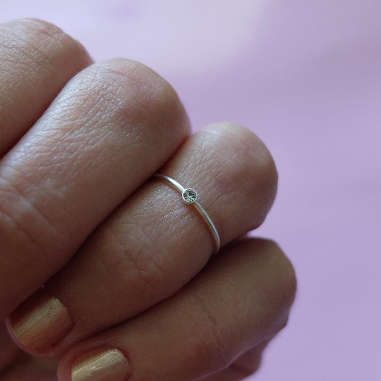 Anillo Midi Circón Plata-8
