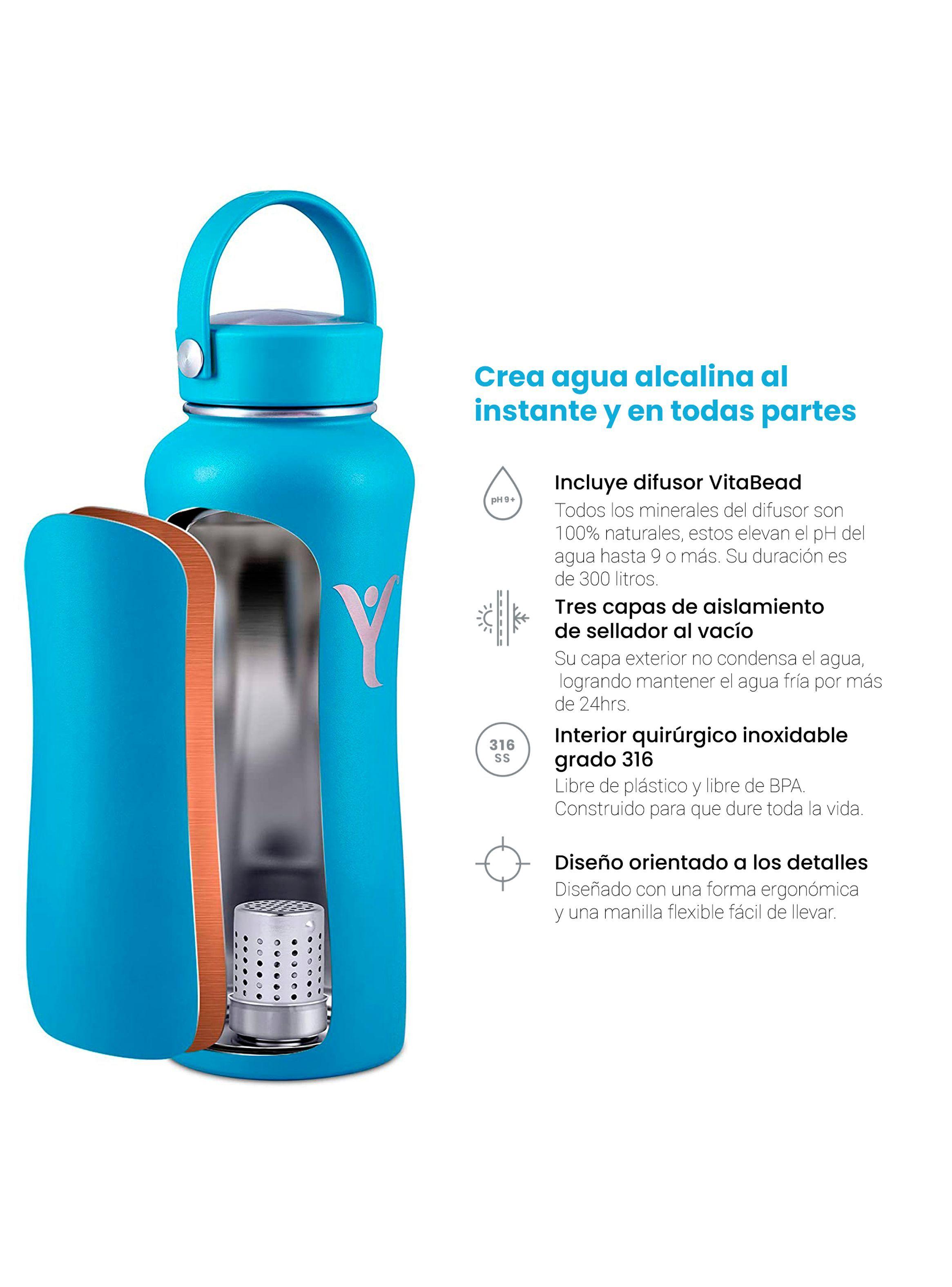 Botella Térmica de Agua Alcalina 946ml Azul Dyln-1
