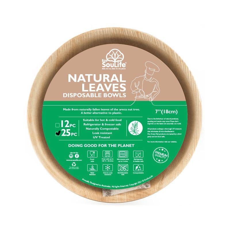 Set 25 Bowls De Hoja De Palma 100% Biodegradable 18cm/7 diámetro-1