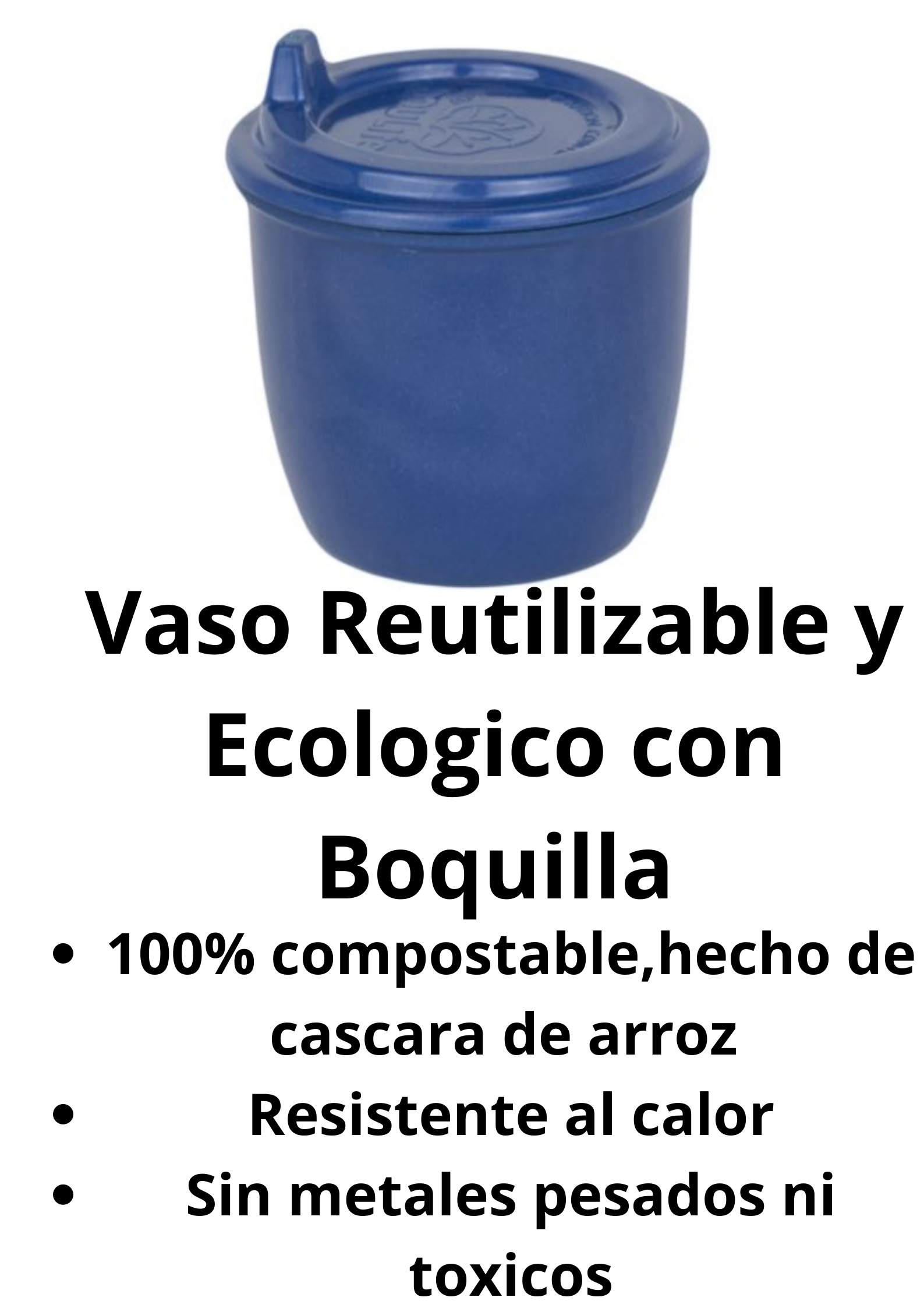 Vaso Con Boquilla 296 ml para bebés, Color Azul, Cáscara De Arroz-2