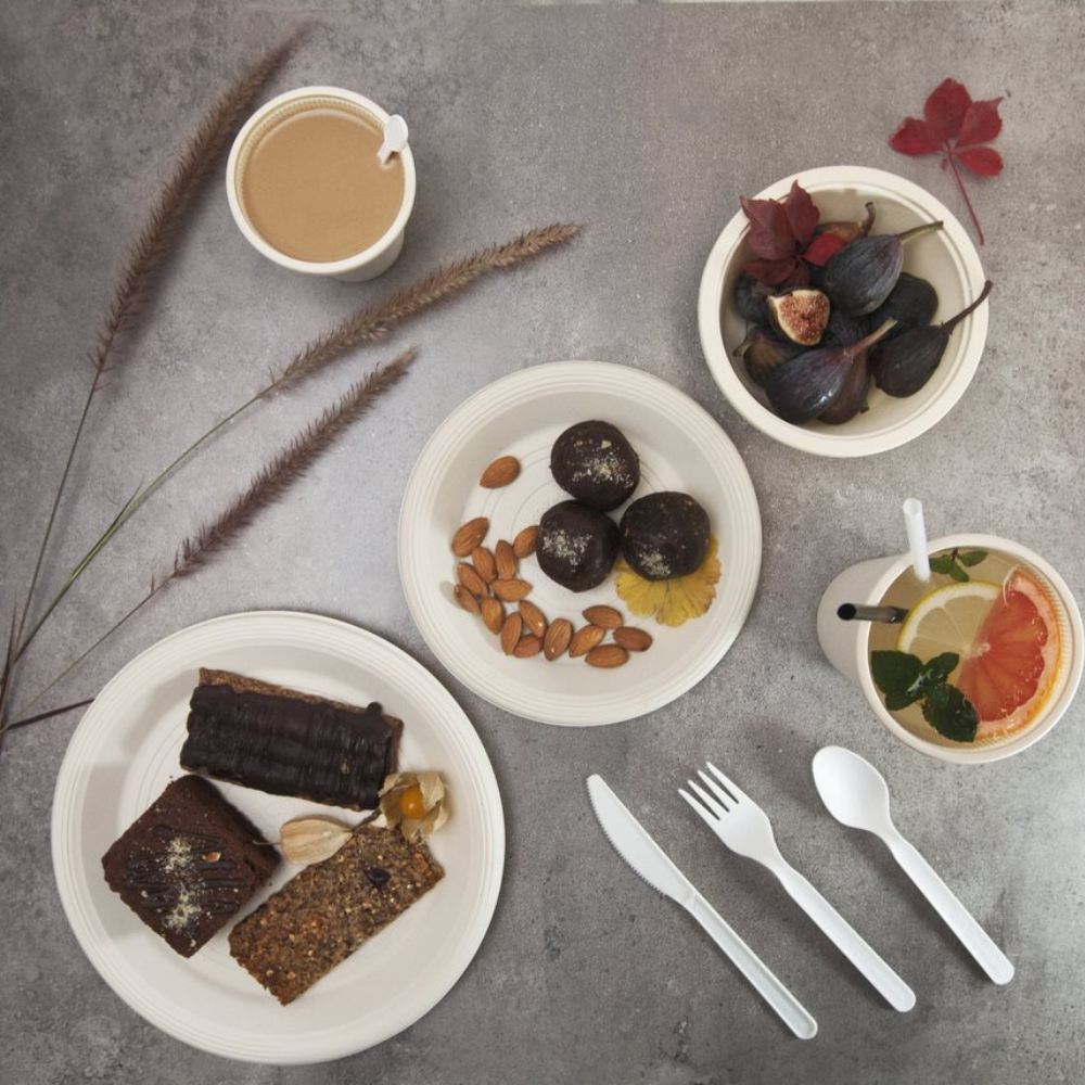 20 Platos Principales diámetro 22.8cm, Almidón de Maiz -2