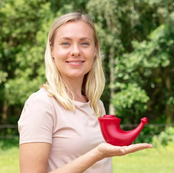 Neti Pot, Descongestionante nasal natural adulto Rojo Rhino Horn Jala Neti -5