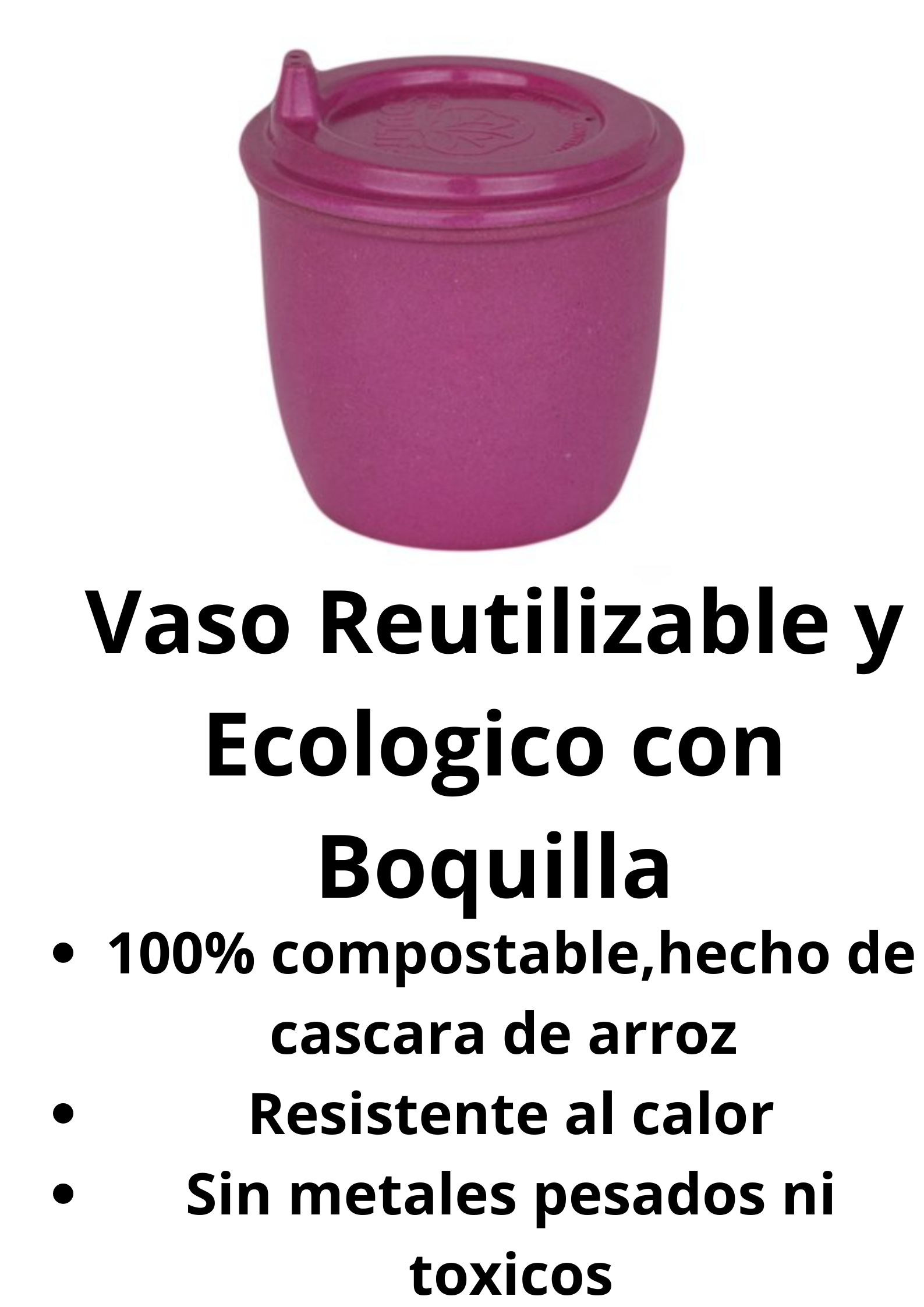 Vaso Con Boquilla 296 ml para bebés, Color Rosado, Cáscara De Arroz-2