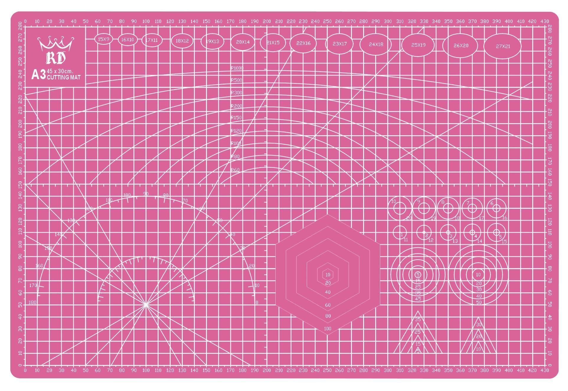 Base Corte Mat A3 45x30cm + Regla 40cm + Bisturi + 10 Navaja-2