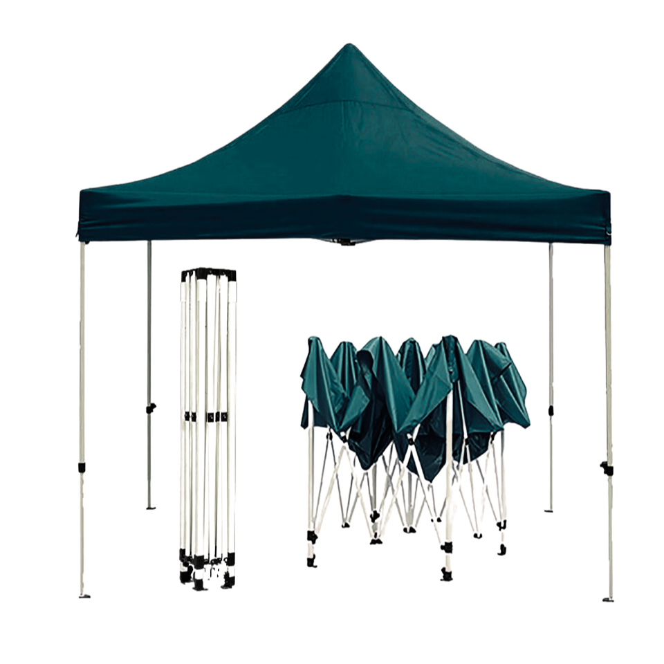 TOLDO PLEGABLE PREMIUM + LATERALES LISOS DE CUATRO CARAS (VERDE OLIVO)-1