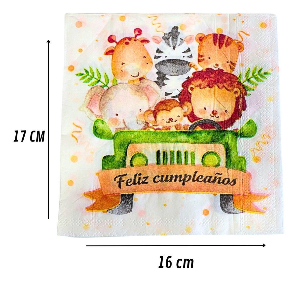 X20 Servilletas Safari Decoración Feliz Cumpleaños Safari-1