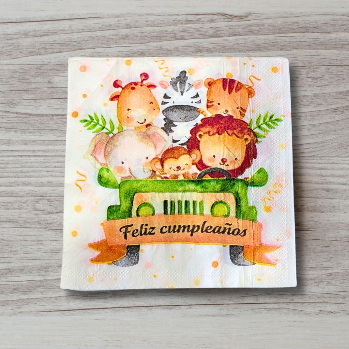 X20 Servilletas Safari Decoración Feliz Cumpleaños Safari-6