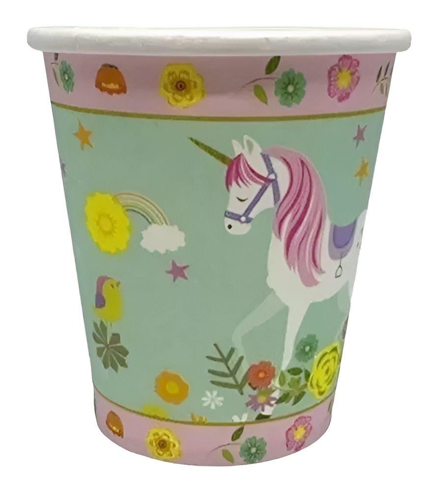 10 Vasos Cumpleaños Vasos Desechable Cumpleaños Unicornio-1