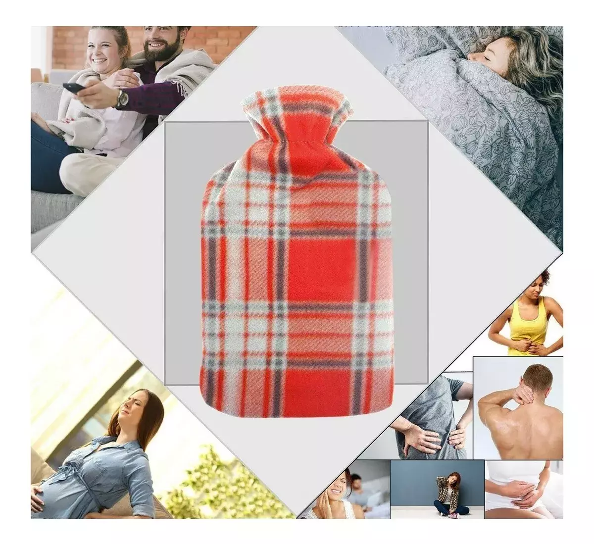 X4 Guateros Con Funda Polar Diseño Calefacción 2 Litros-6