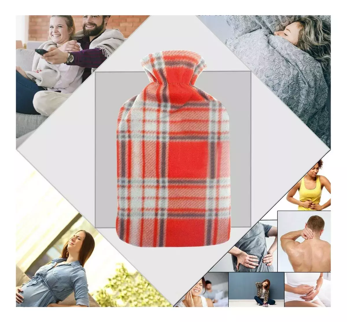 X2 Guateros Con Funda Polar Diseño Calefacción 2 Litros-6