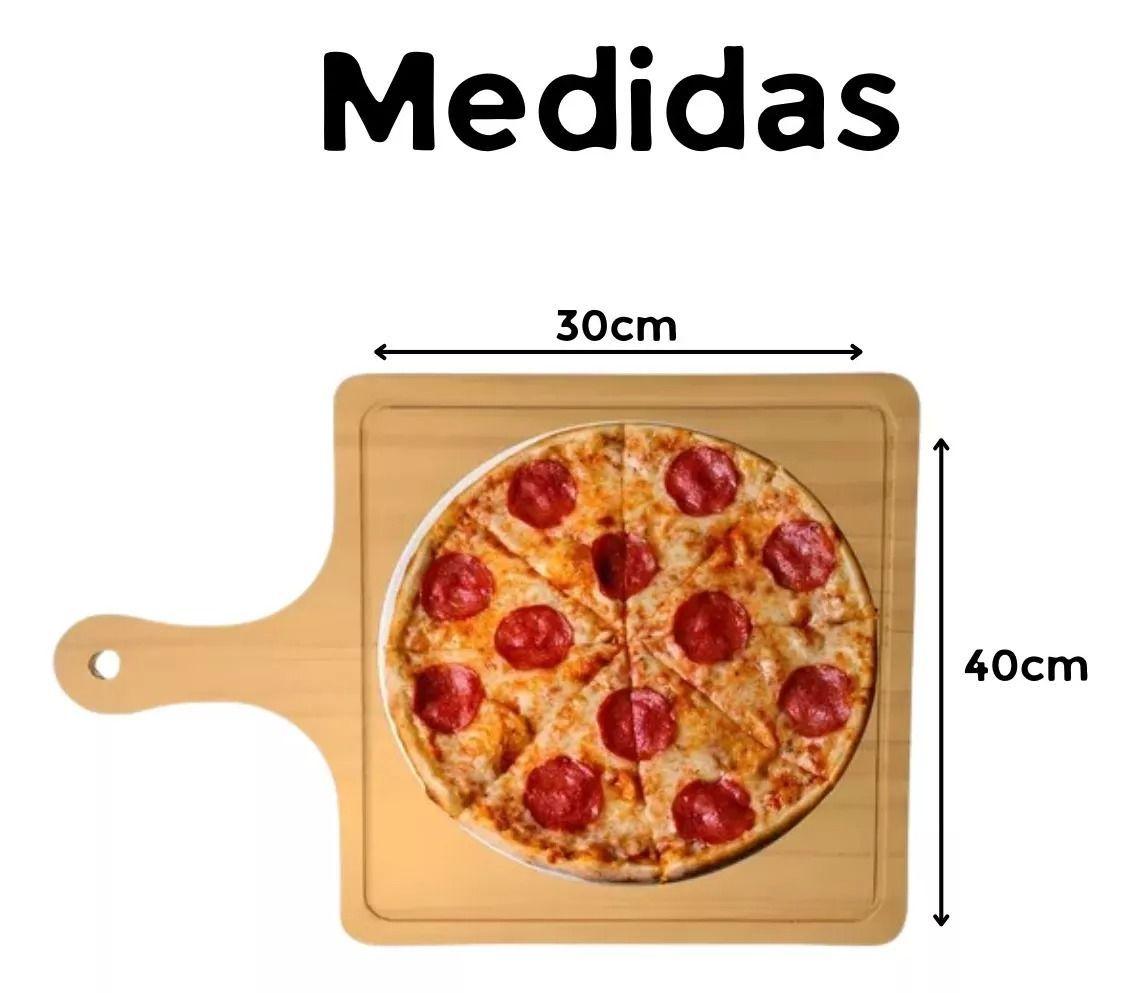 Tablas Pizza Tabla Cuadrada Picoteo Plato Madera 30x40cm-1