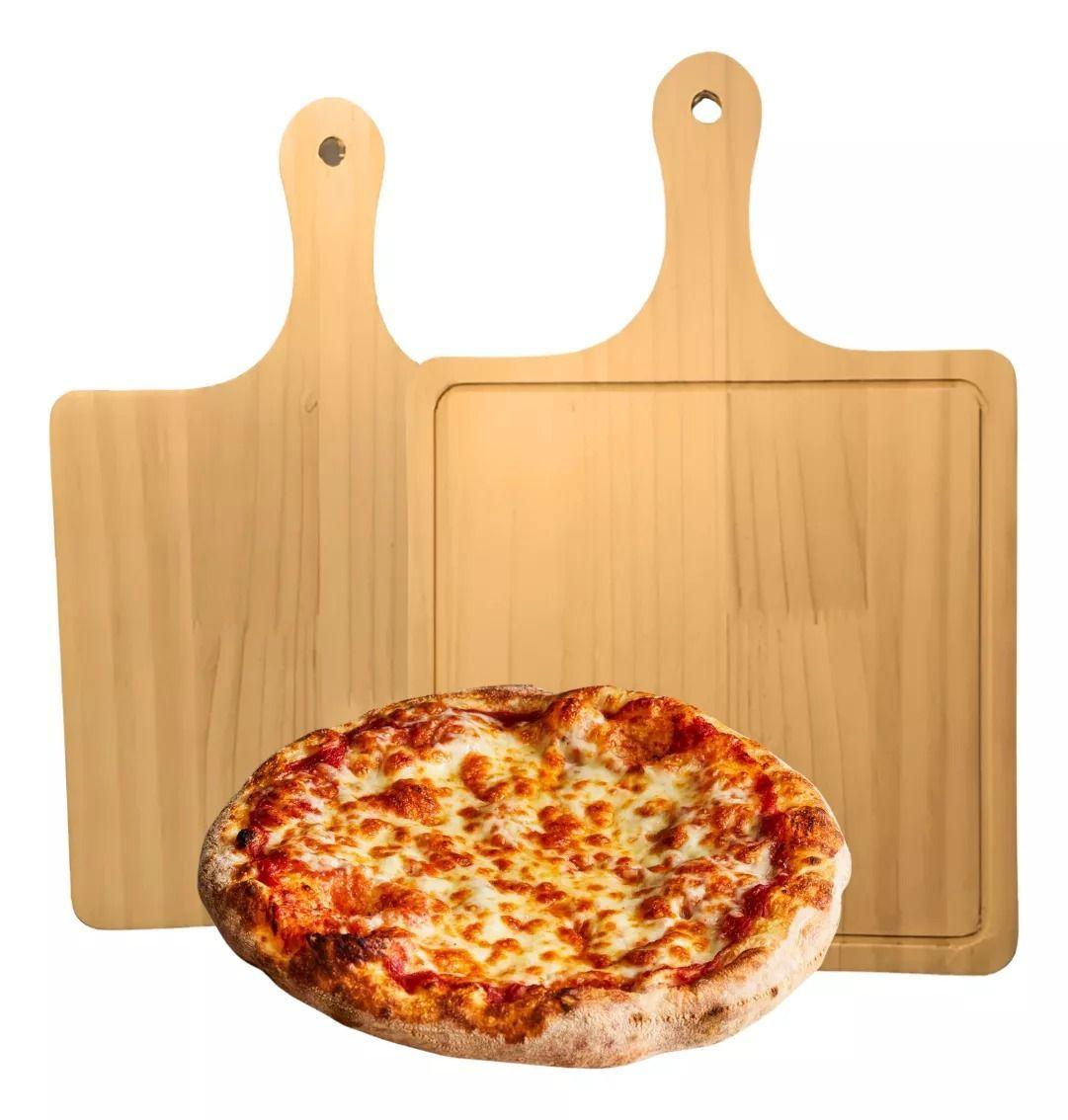 Tablas Pizza Tabla Cuadrada Picoteo Plato Madera 30x40cm-3