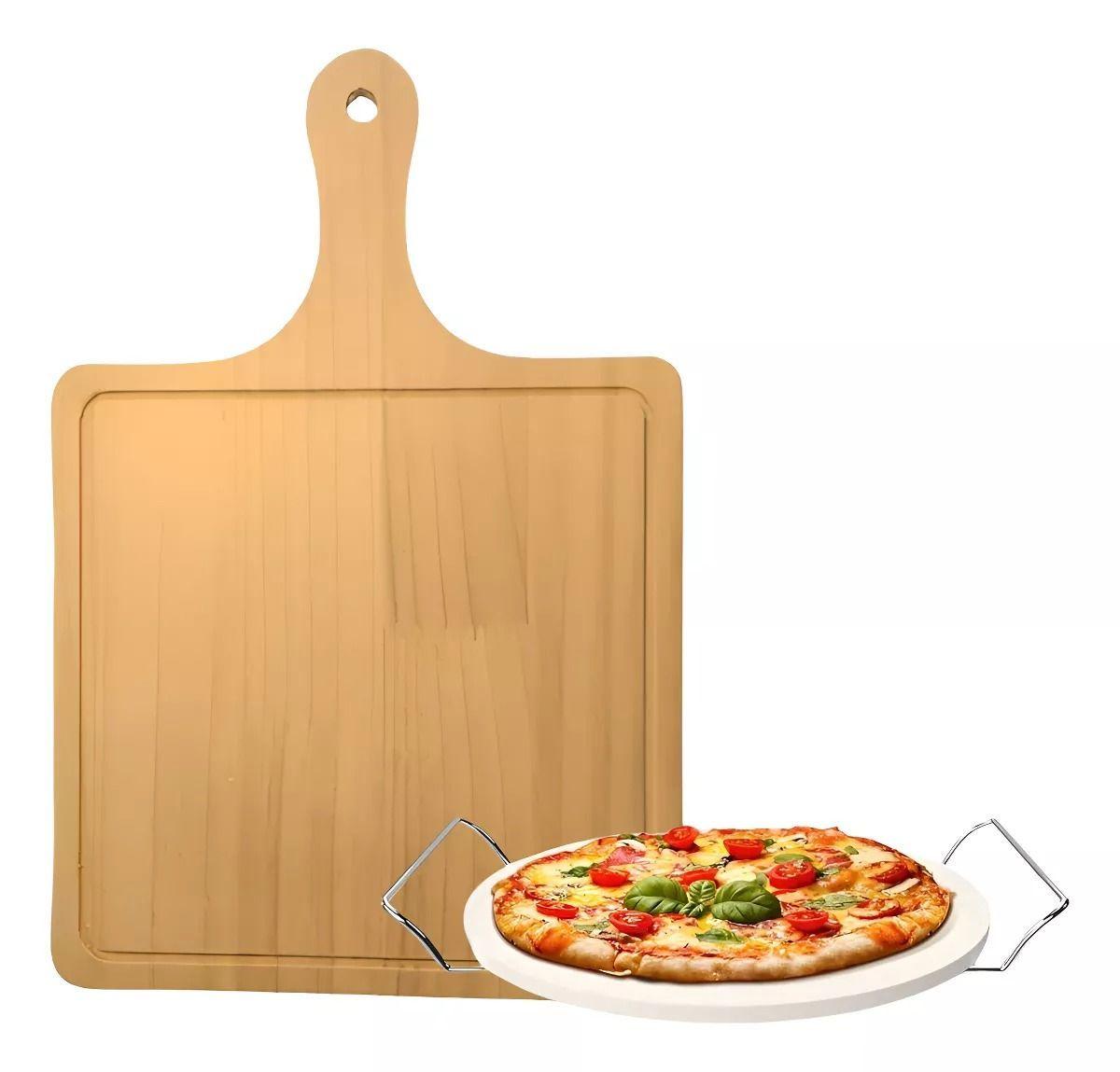 Tablas Pizza Tabla Cuadrada Picoteo Plato Madera 30x40cm-6
