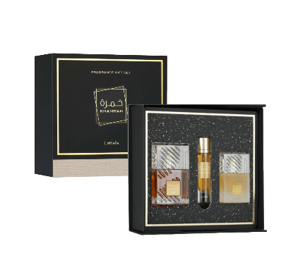 Estuche Khamrah Lattafa Edp 100Ml 12Ml Hair Mist 50Ml Unisex-1