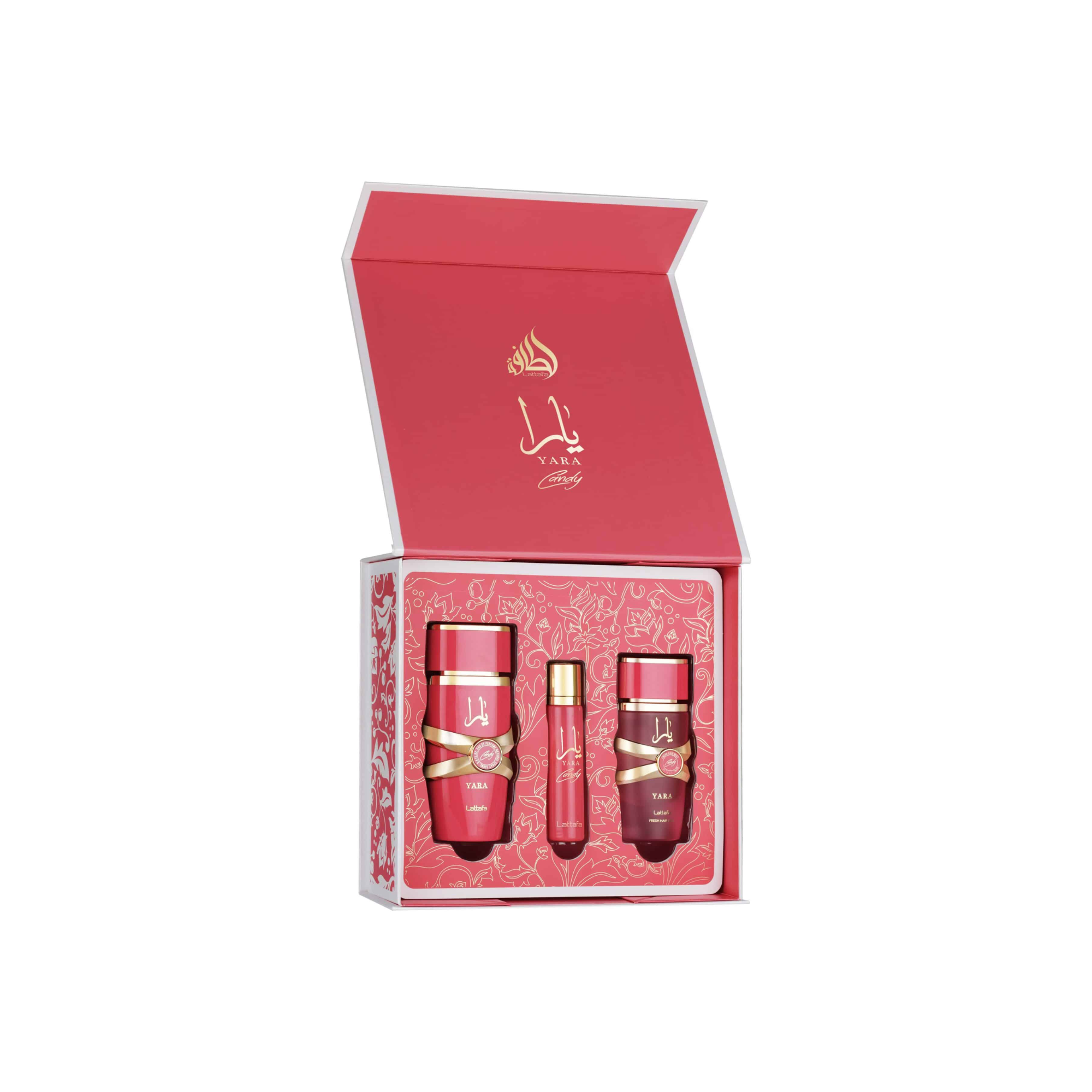 Estuche Yara Candy Lattafa Edp 100Ml 12Ml Hair Mist 50Ml Mujer-0
