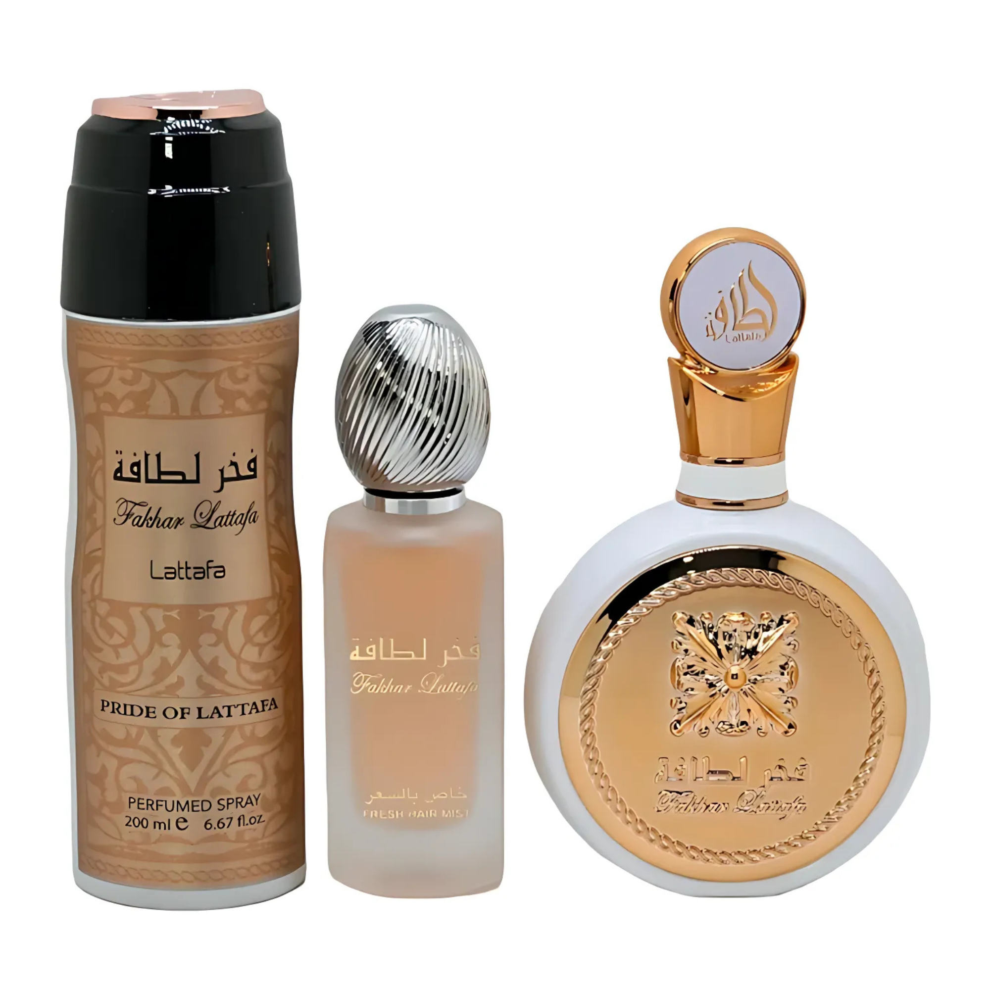 Estuche Fakhar Women Lattafa Edp 100ML+Perfume Spray 200Ml+Hair Mist 50 Ml Mujer-1