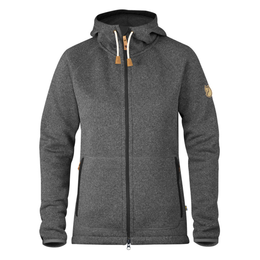 Polar Fjallraven Övik Fleece Hoodie Mujer Dark Grey-0