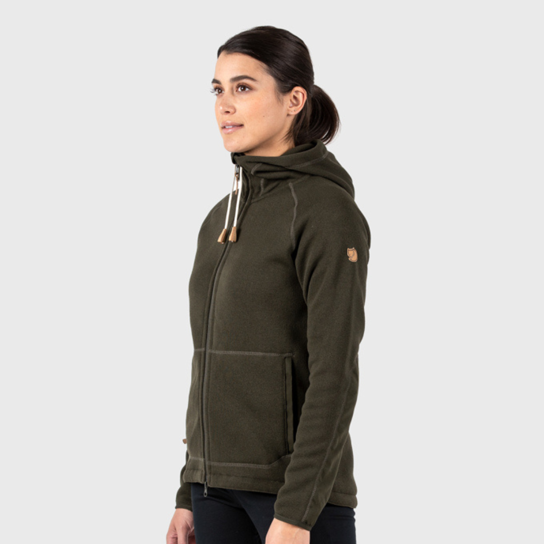Polar Fjallraven Övik Fleece Hoodie Mujer Dark Grey-3