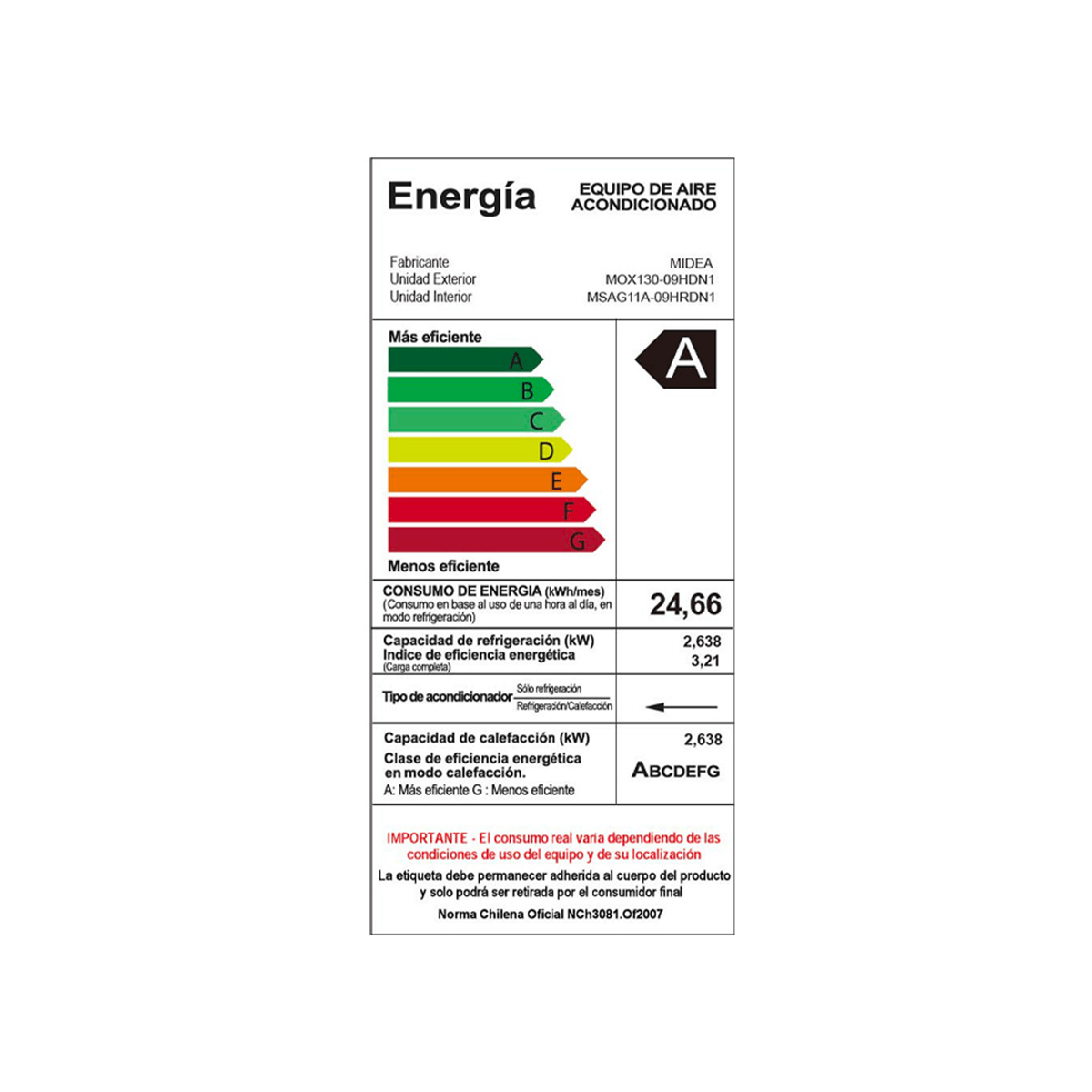 AIRE ACONDICIONADO SPLIT MURO 24.000 BTU XTREME INVERTER + WIFI-5