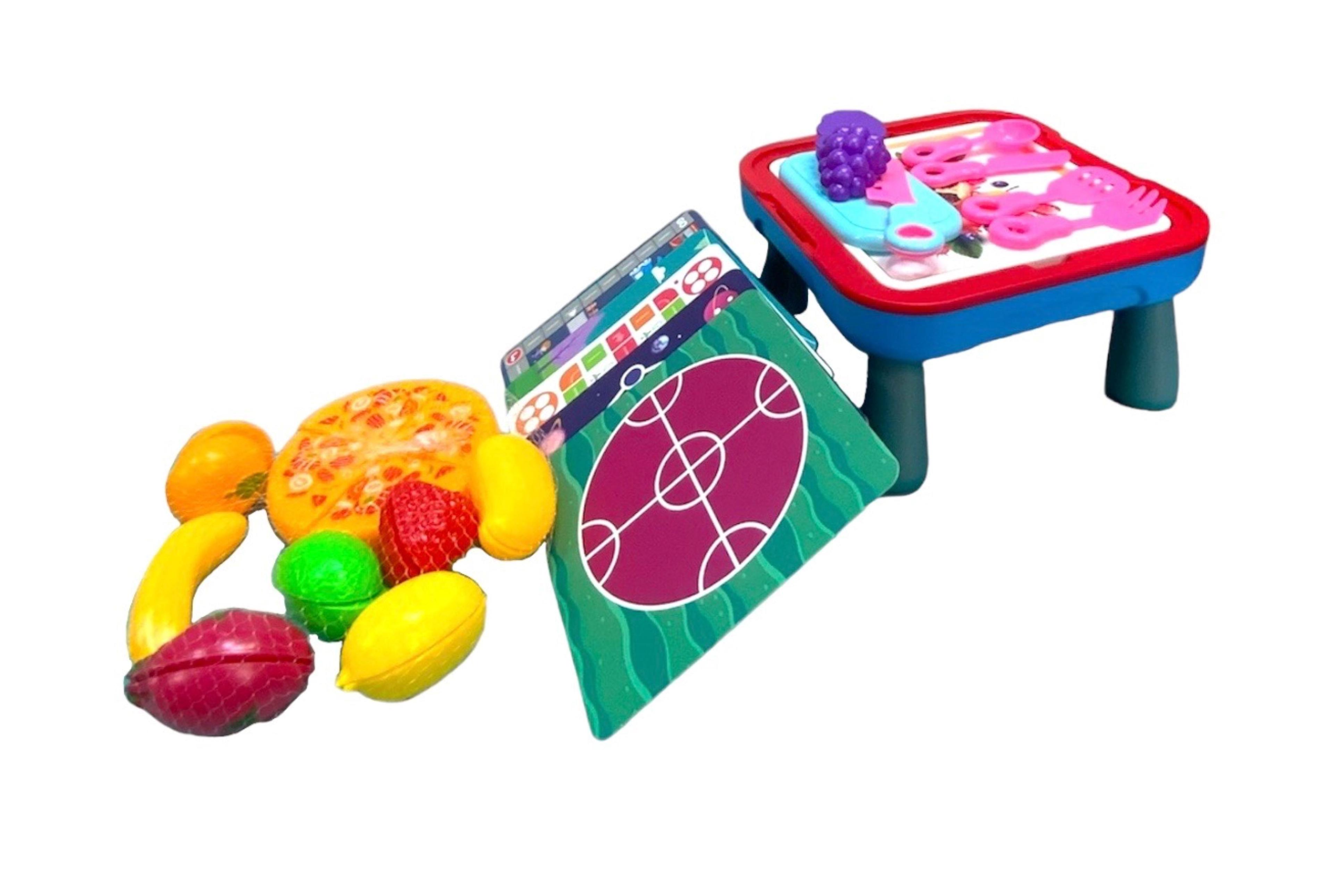Mesita Didáctica, Juegos y Frutas Con Velcro.-7