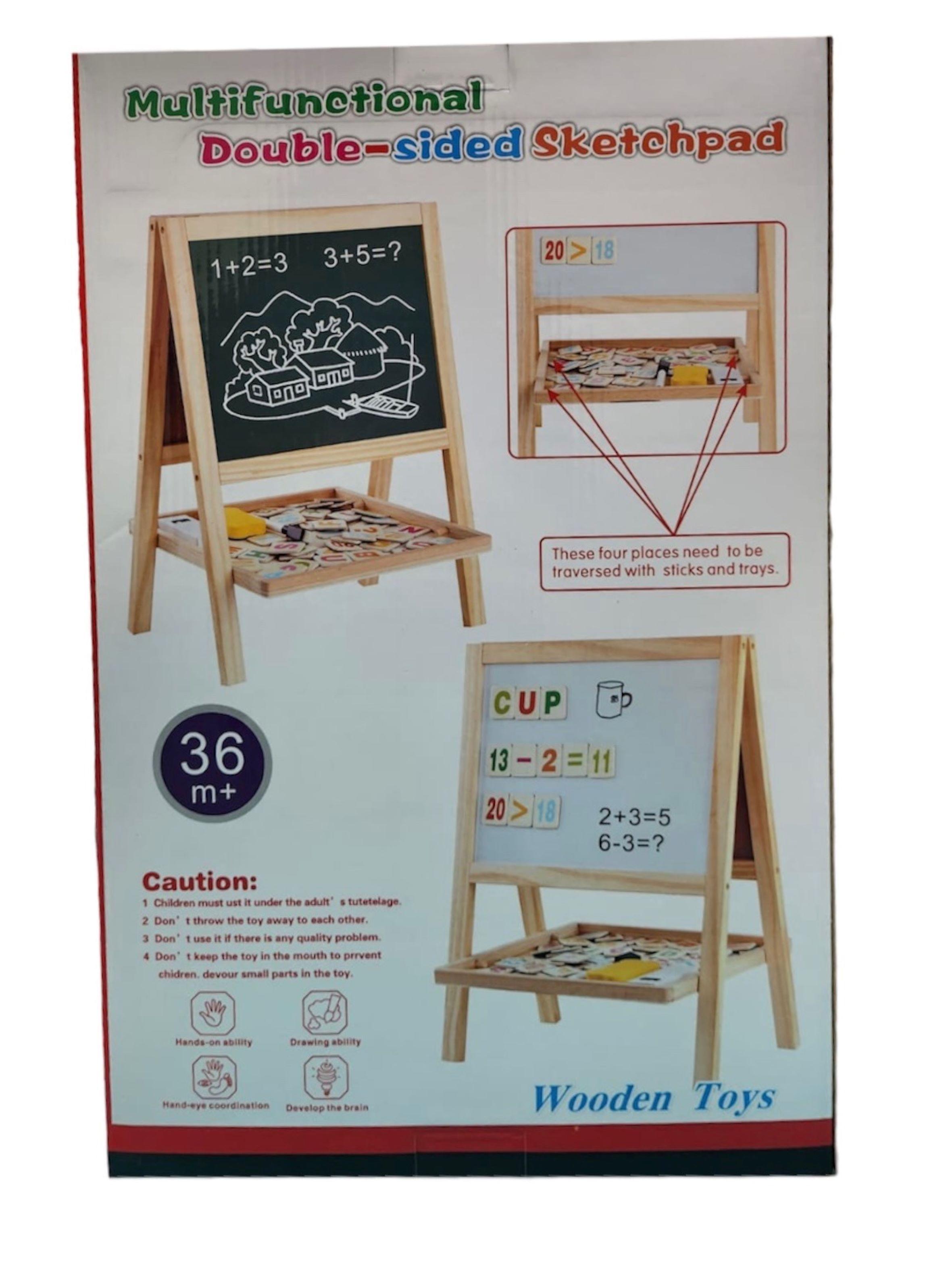 Mini Pizarra De Madera Reversible-0