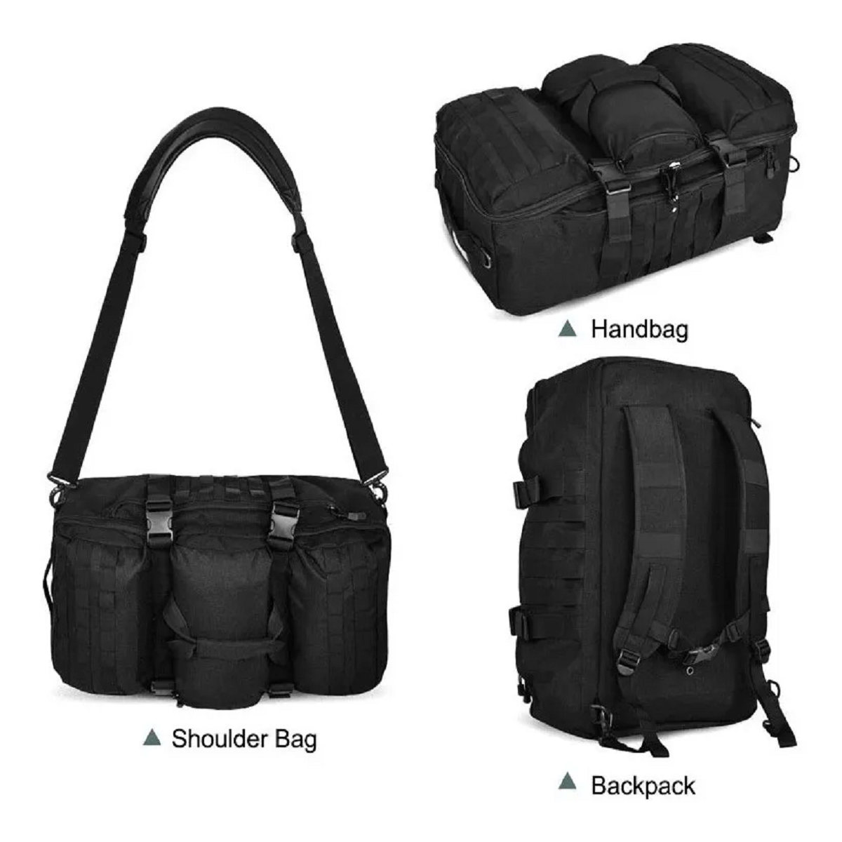 Bolso Viaje Mochila 60L Militar tactico molle Negro M6-1