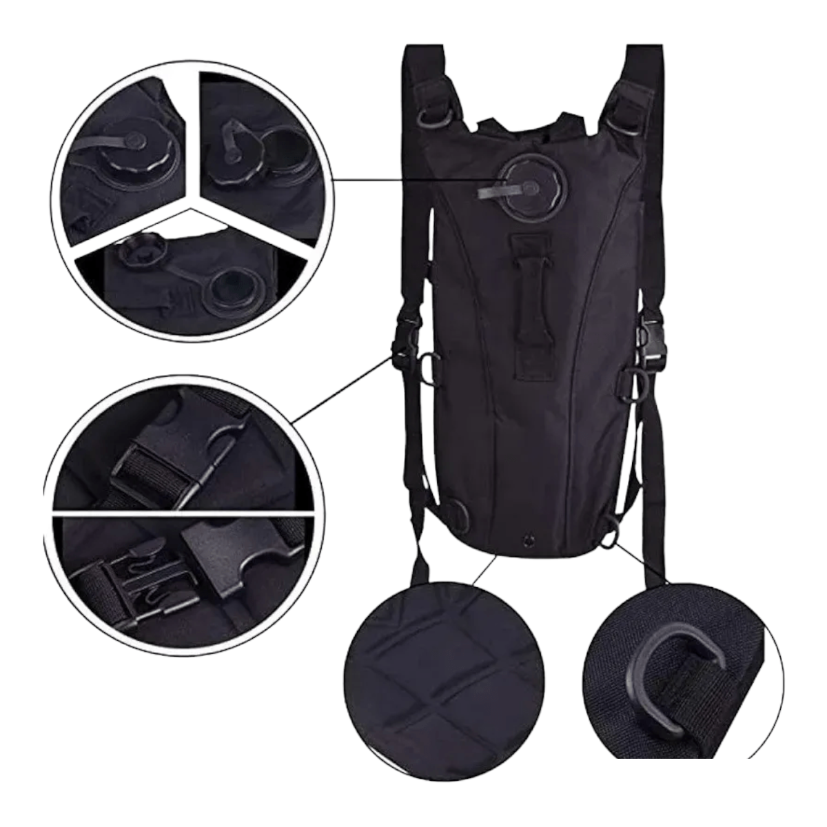 Mochila Hidratacion Tactica 3L Camelback Negro M2-2