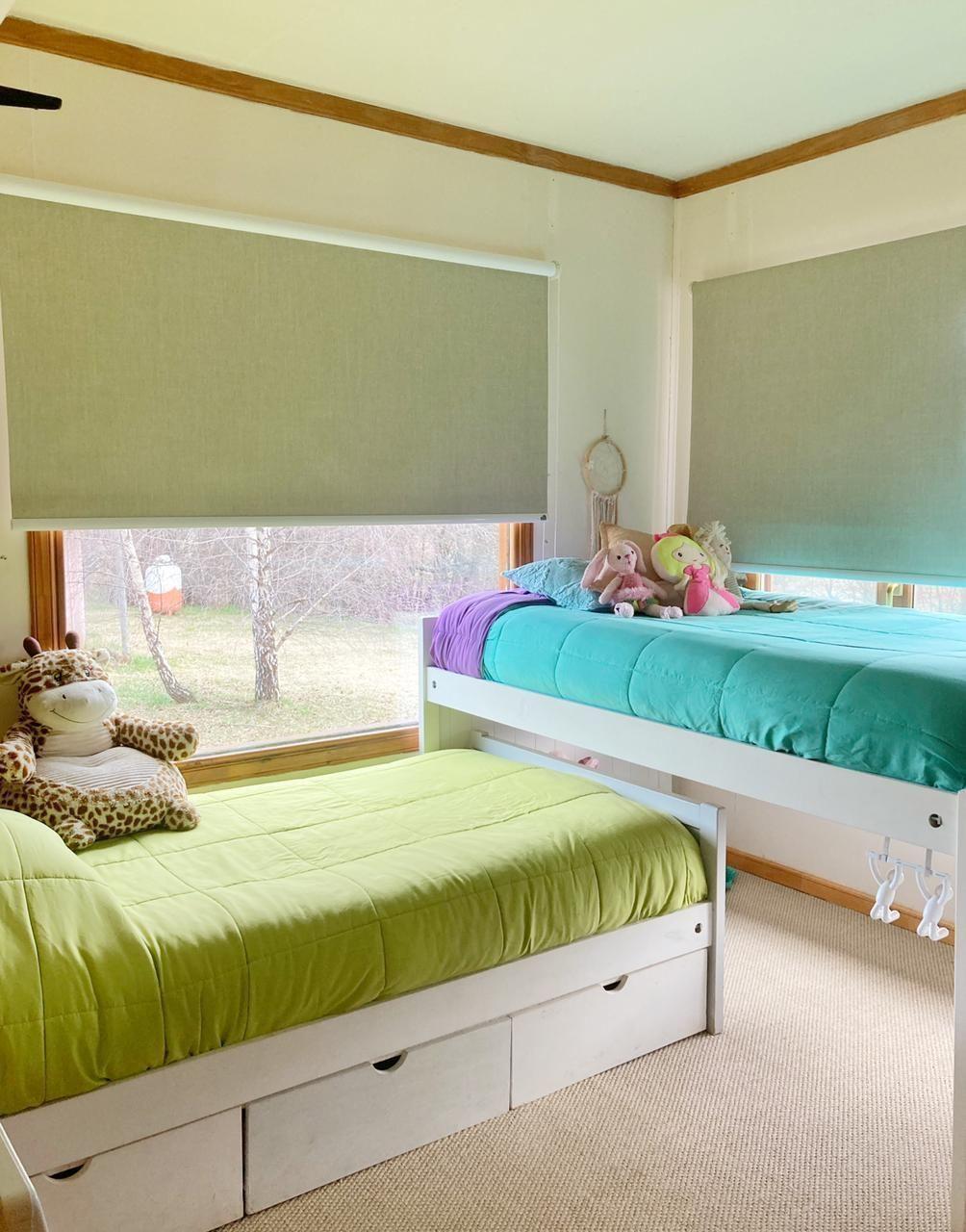 Cortina Roller Blackout Linen Verdoso 60x80 cm-1