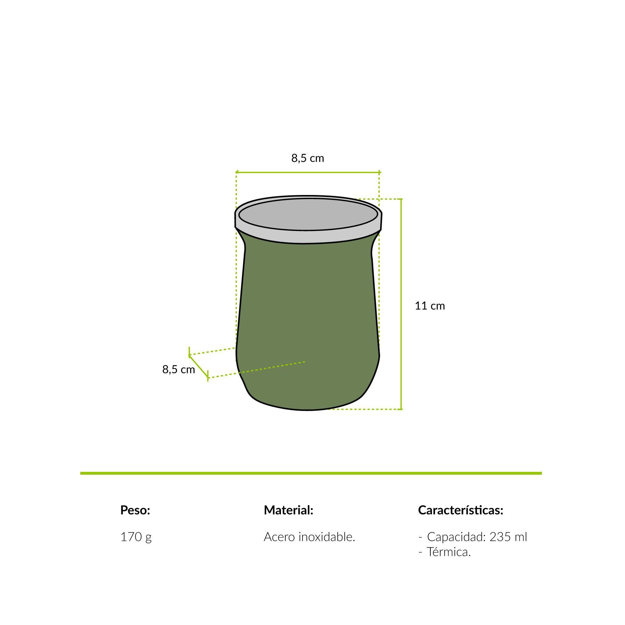 Mate Inoxidable Atakama Outdoor |235 Ml |+Bombilla-3