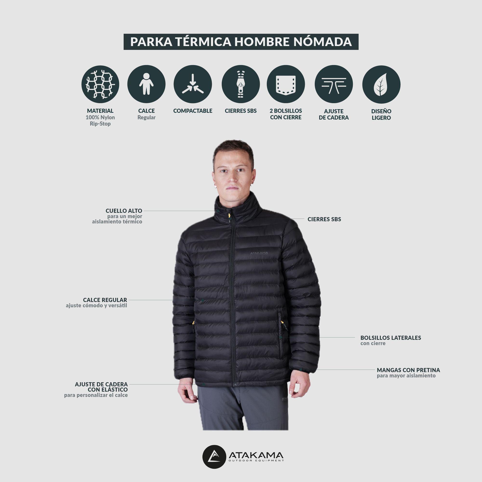 Chaqueta Parka Térmica Hombre Nomada Negra Atakama Outdoor-6