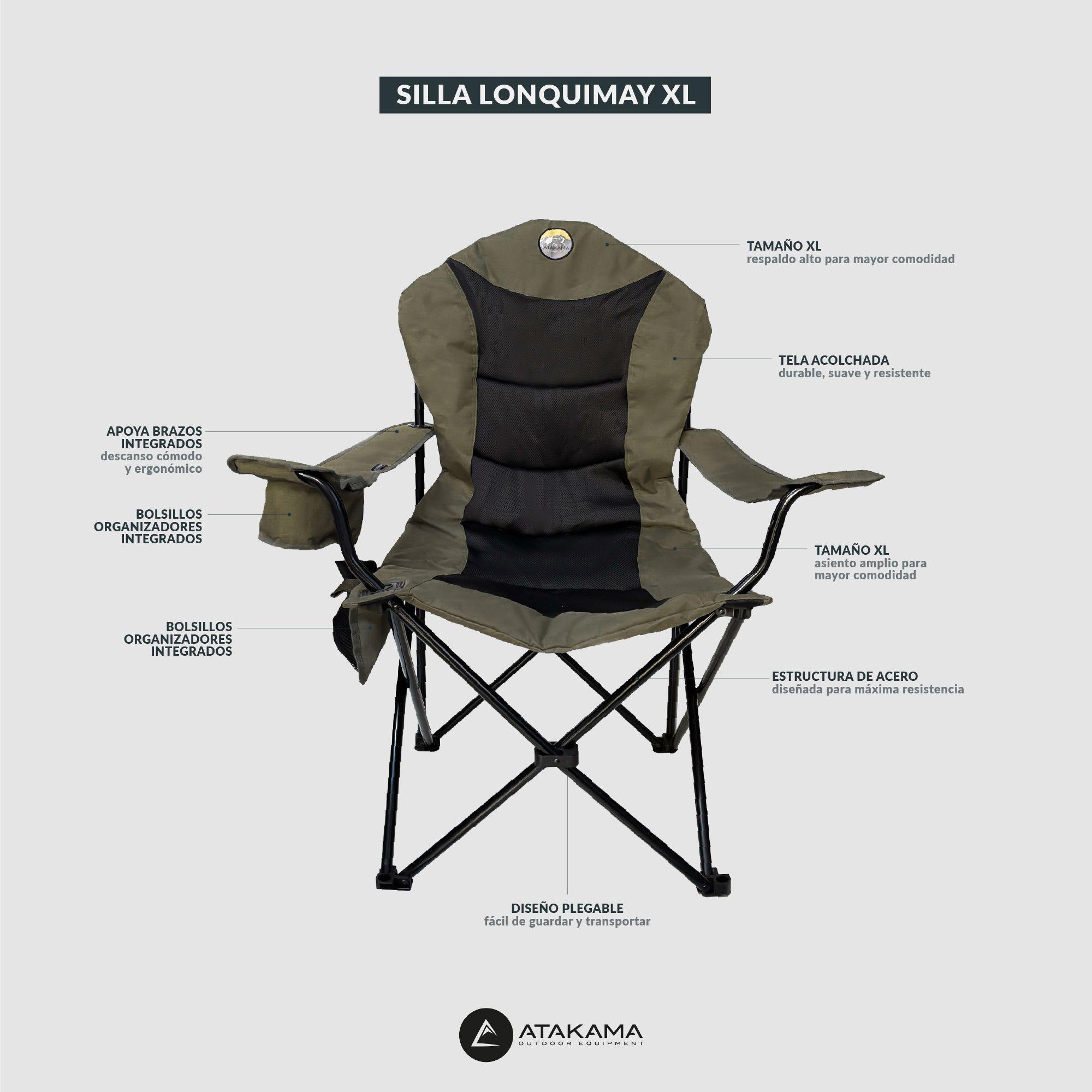 Silla Plegable Camping Acolchada Lonquimay Xl Verde Atakama Outdoor-2