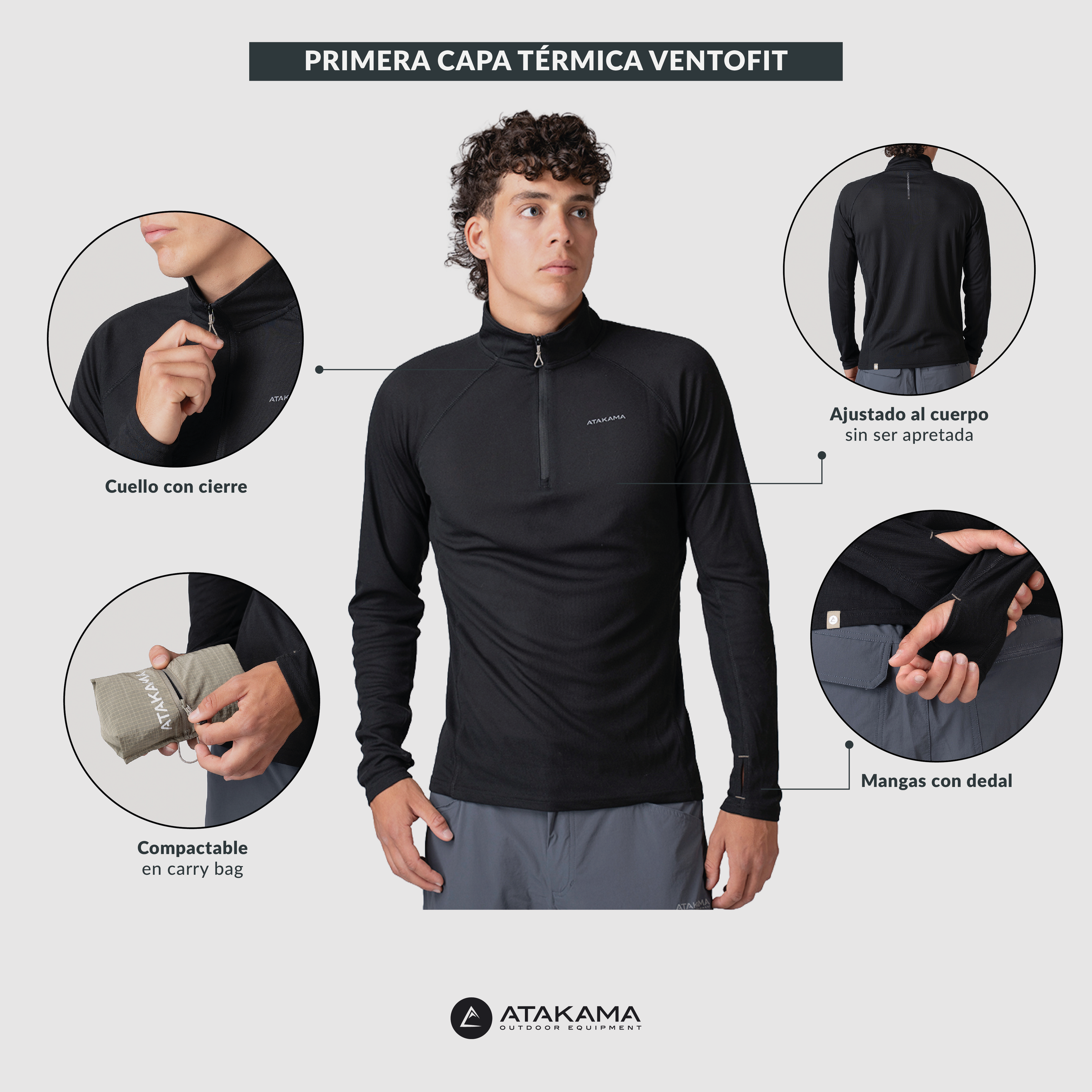 Primera Capa Termica Hombre Negra Atakama Outdoor-7