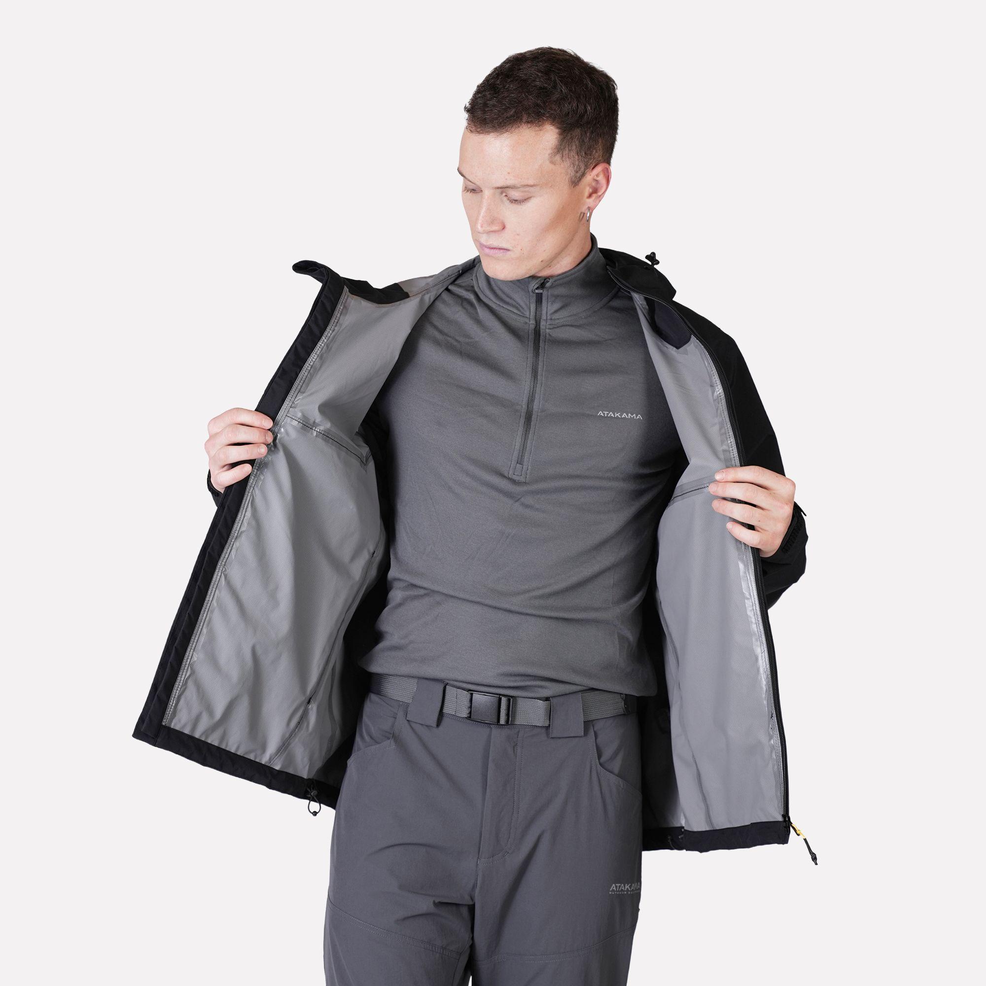 Chaqueta Impermeable Hombre Frontera Thinline Negra Atakama Outdoor-5