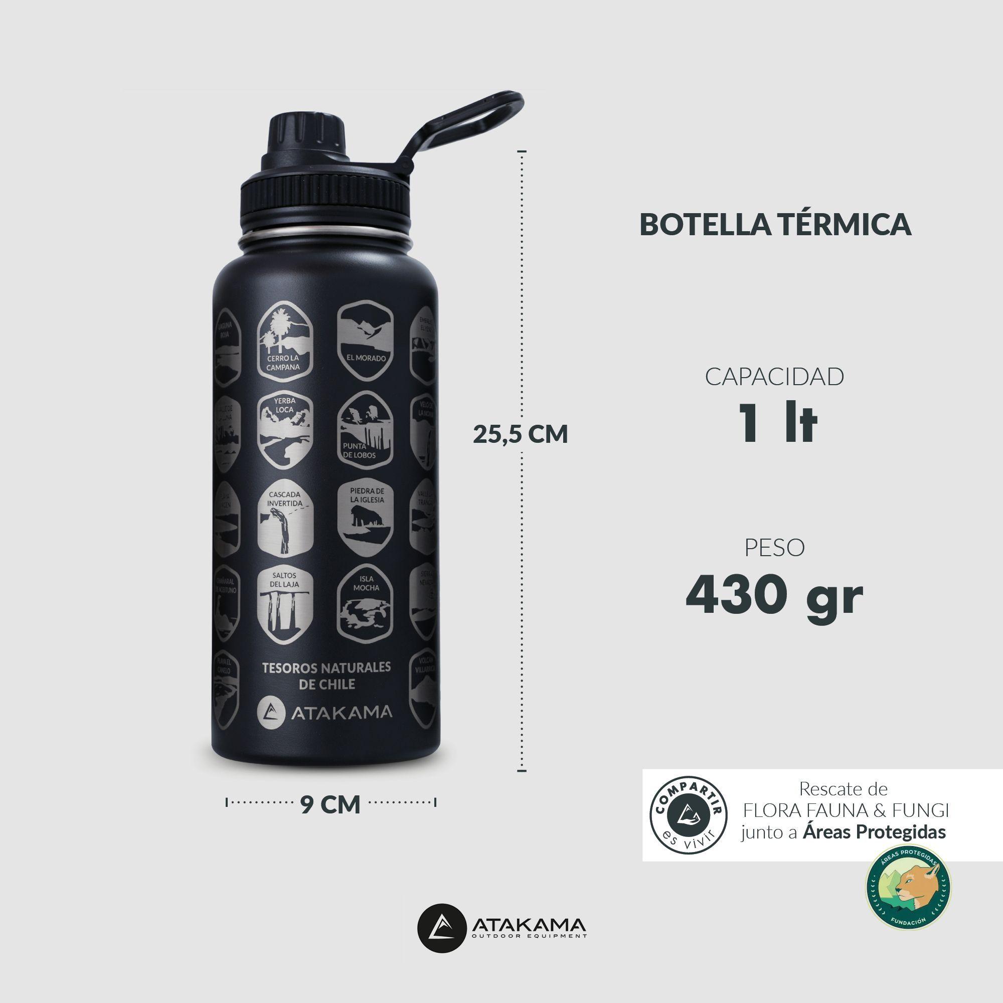 Termo Botella Agua 1L Tesoros De Chile Negra Atakama Outdoor-4