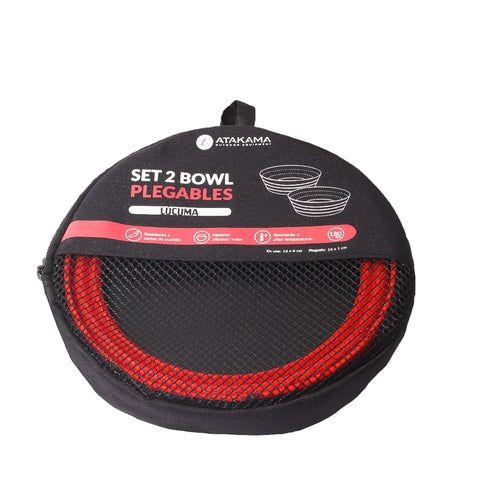 Set 2 Bowl Silicona Lucuma Set Rojo Atakama Outdoor-3