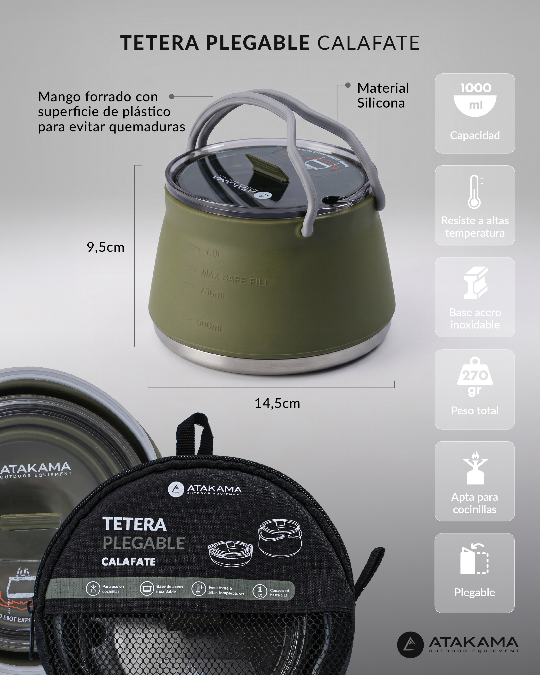Tetera Plegable 1 Lt Calafate Verde Atakama Outdoor-4