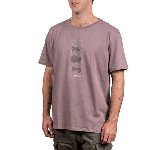 Polera manga corta burdeo Trucha Fario Atakama Outdoor-1