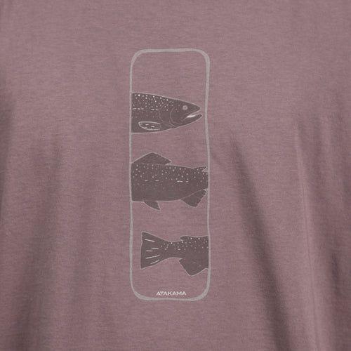 Polera manga corta burdeo Trucha Fario Atakama Outdoor-2
