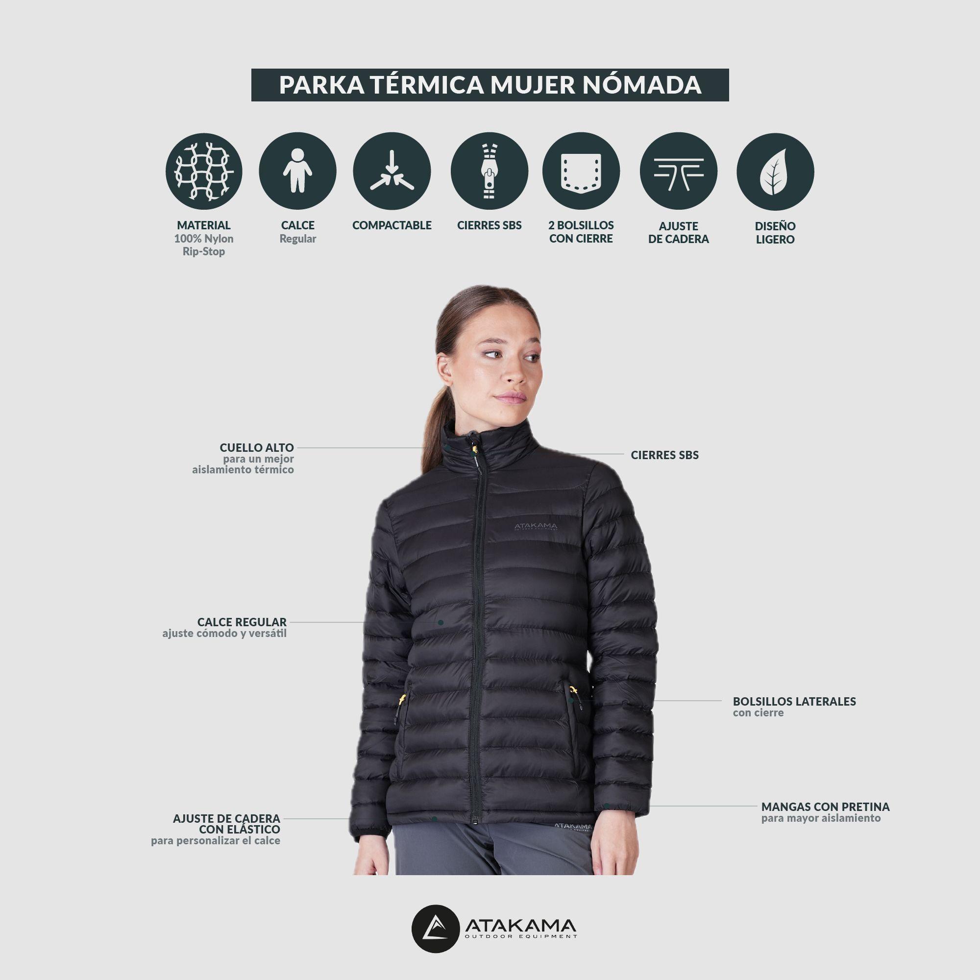 Chaqueta Parka Térmica Mujer Nomada Negra Atakama Outdoor-6