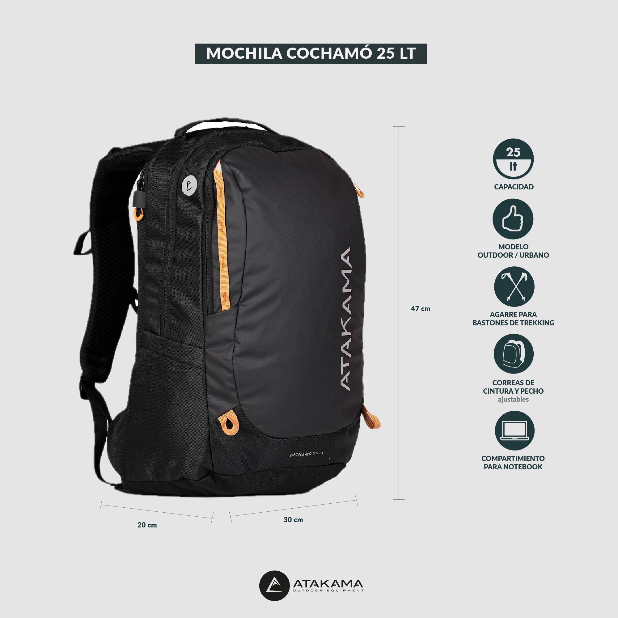Mochila 25 Lt Outdoor/Urbana Cochamo Negra Atakama Outdoor-6