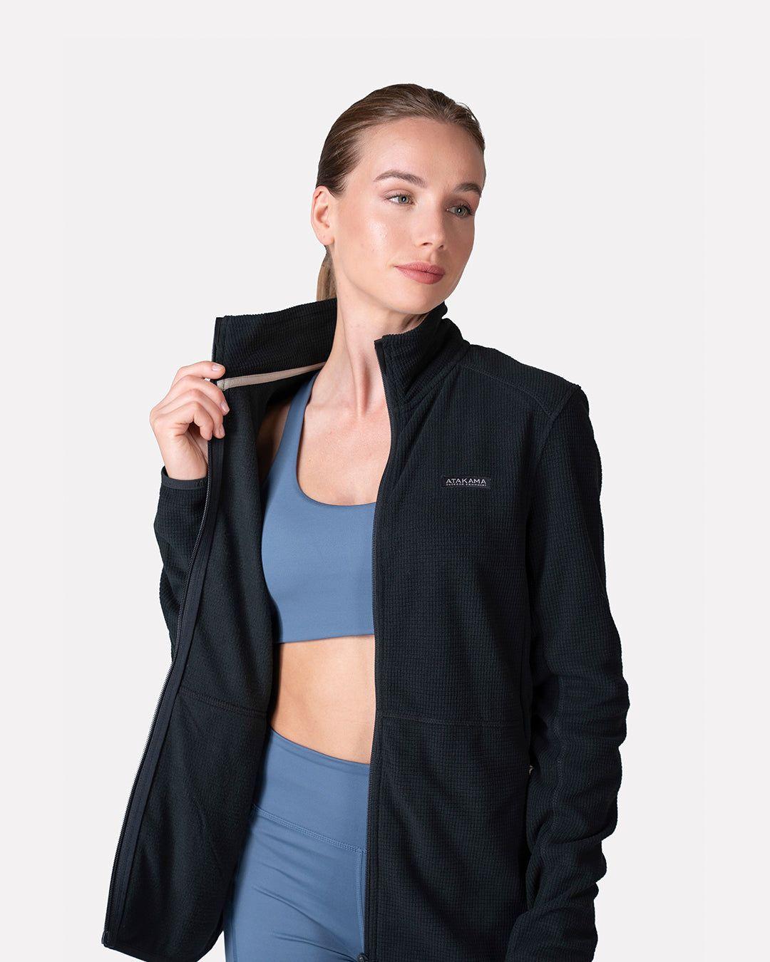 Polar Fleece Deportivo Mujer Terra Full Zip Negro Atakama Outdoor-3