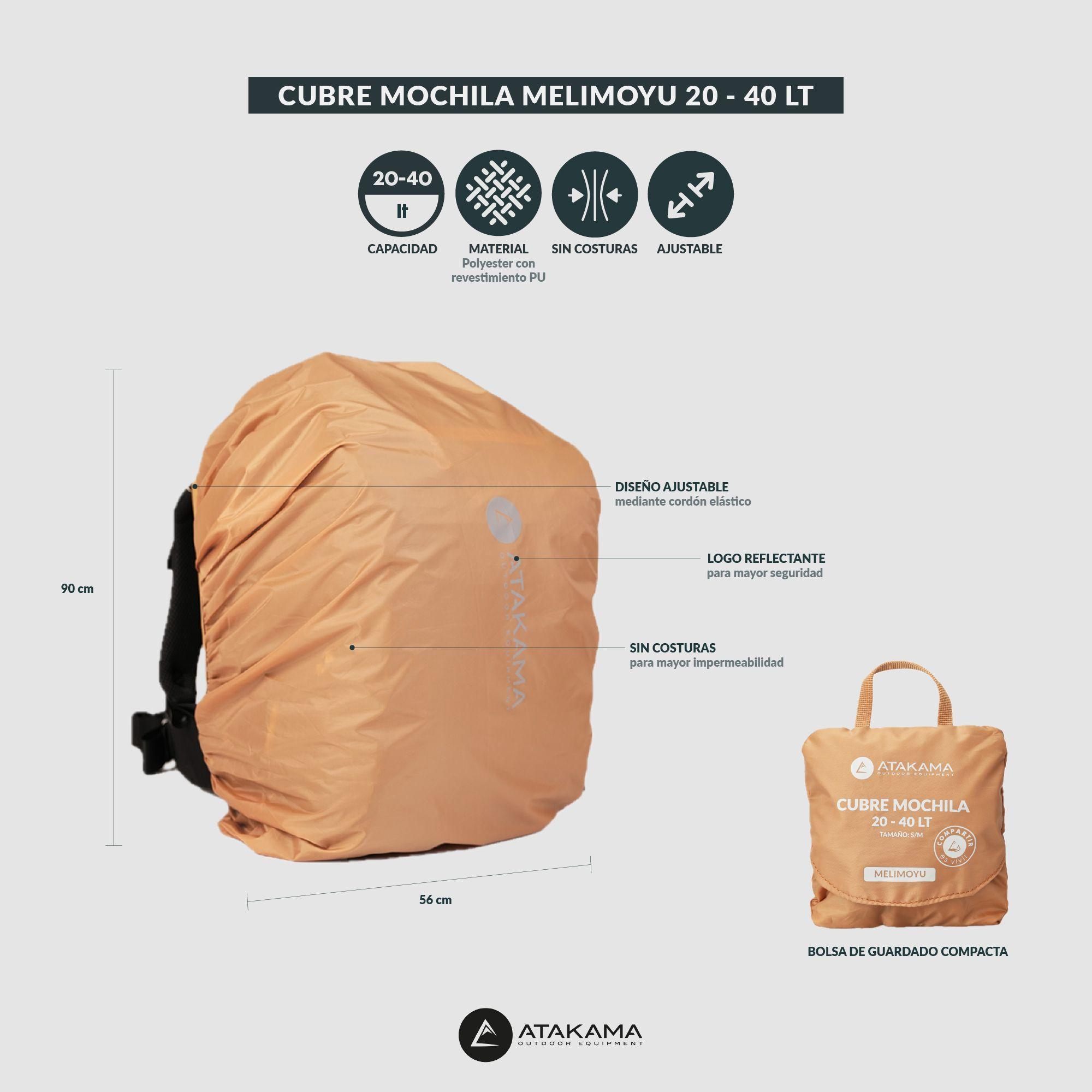 Cubre Mochila Melimoyu 20-40 Lt Naranja Atakama Outdoor-2