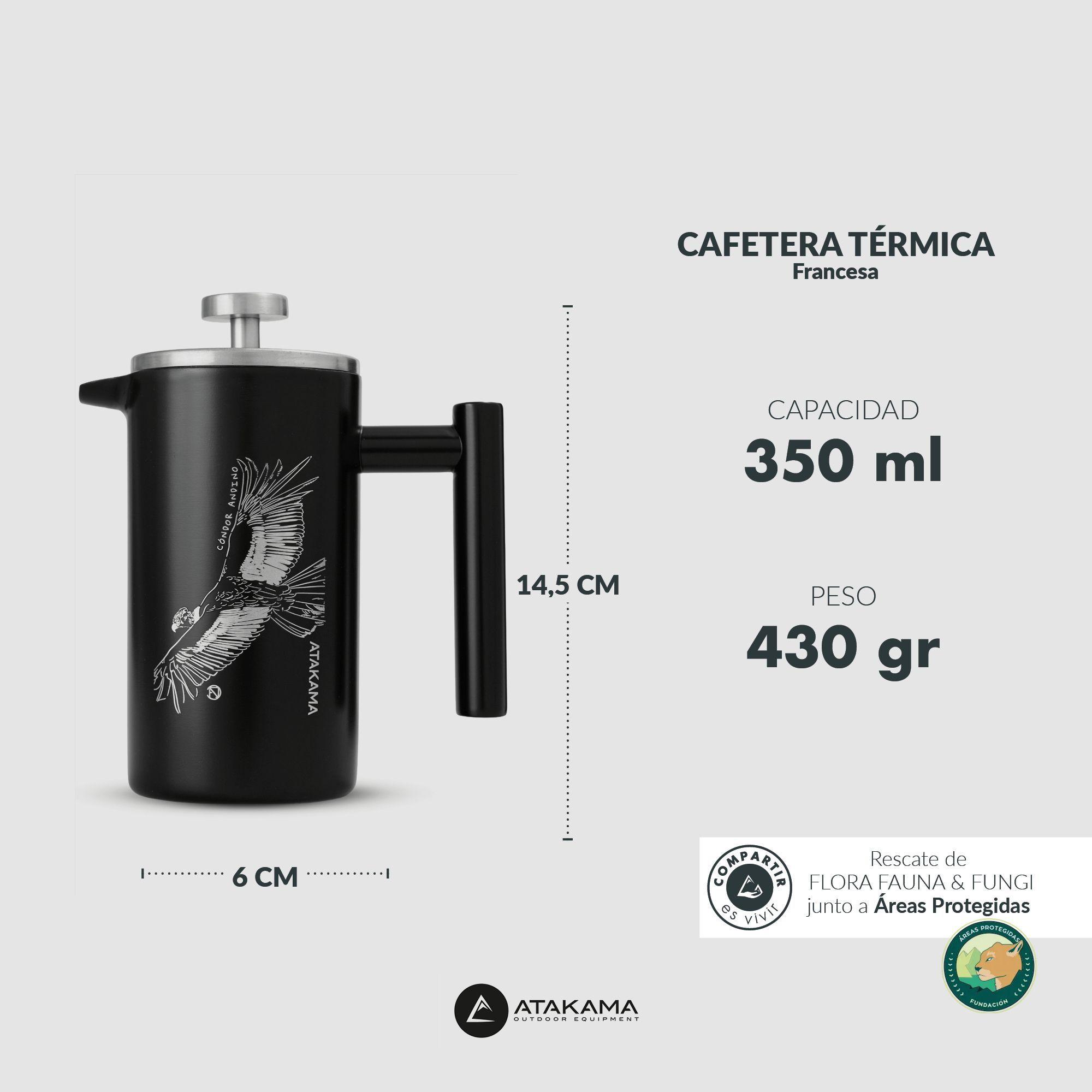 Set Cafetera 350ml + 2 Vasos Condor Andino Negro Atakama-2