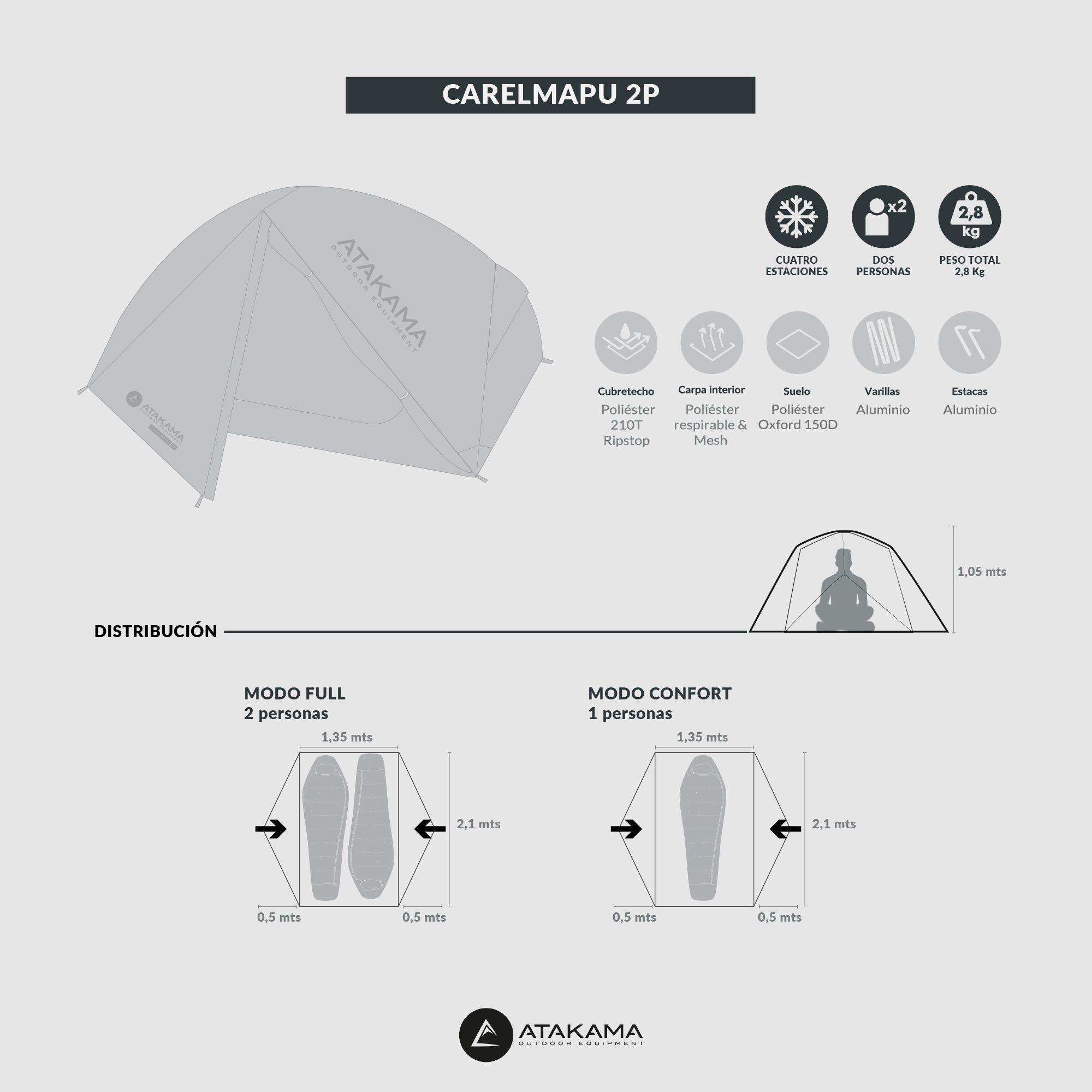 Carpa 2 Personas Carelmapu 4 Estaciones Atakama Outdoor-4