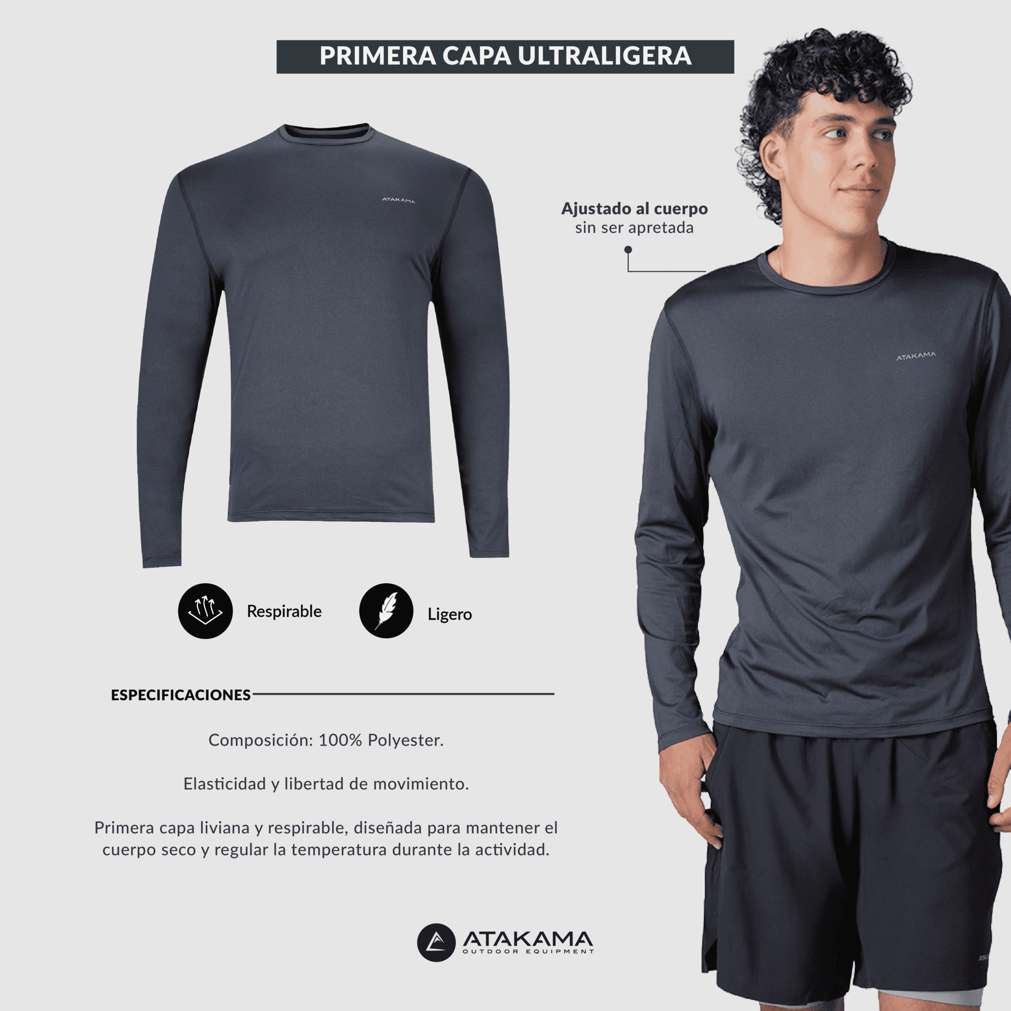 Primera Capa Térmica Ultra Ligera Hombre Atakama Outdoor-5