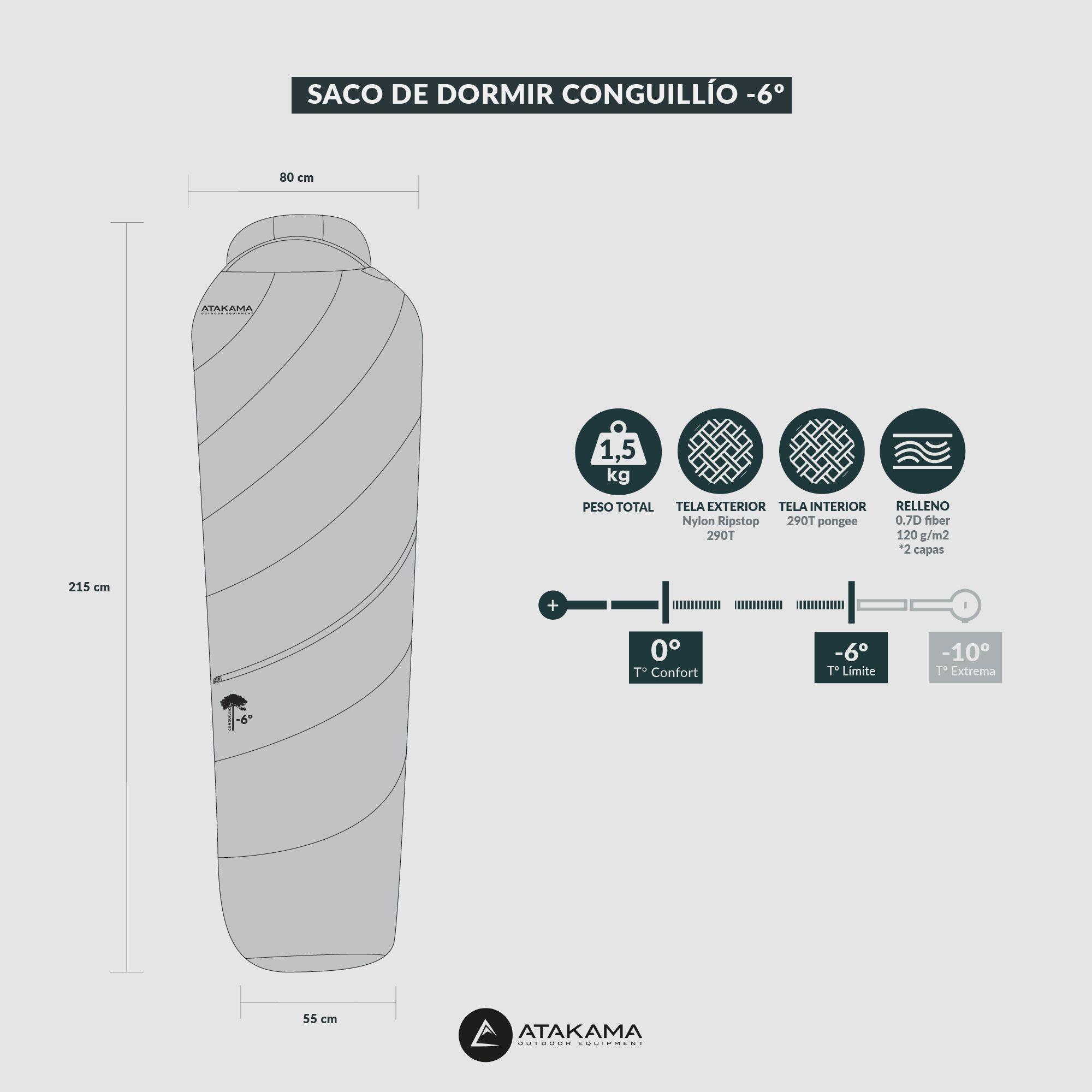 Saco De Dormir Extremo -10° A 0° Conguillio Naranjo Atakama Outdoor-7