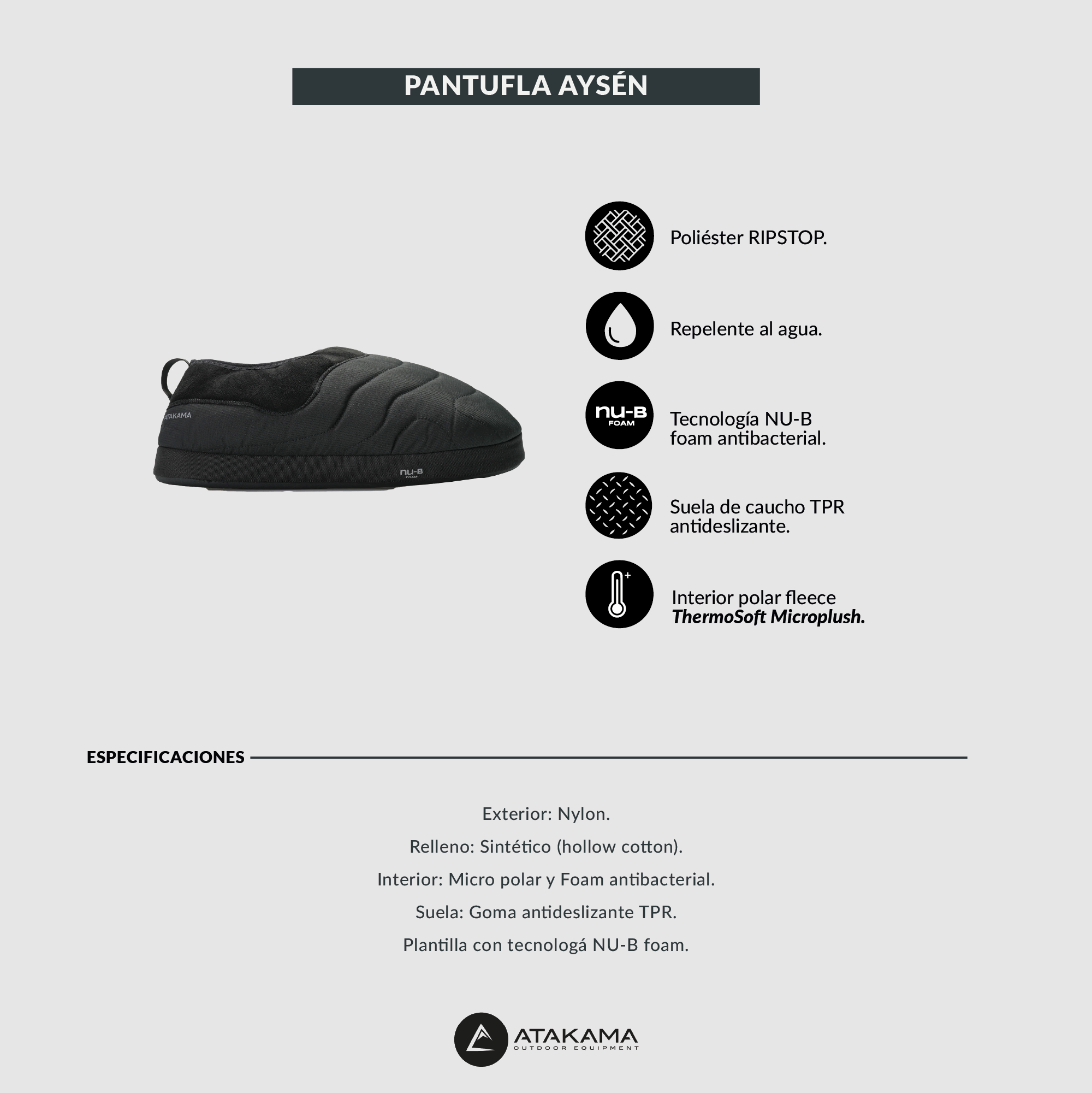 Pantufla Térmica Adulto Premium Aysén Atakama Outdoor-6